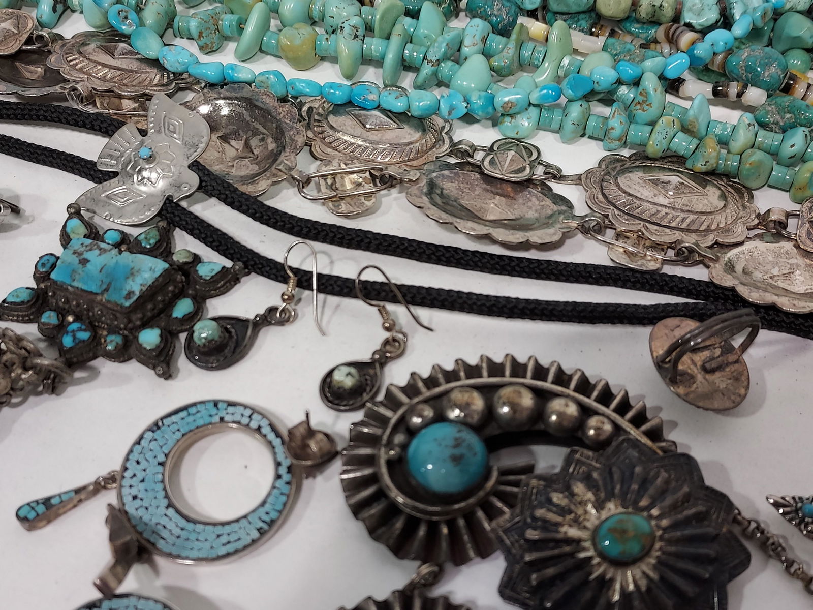 ASSORTED COSTUME JEWELRY: TURQUOISE, STERLING ETC (1 of 15)