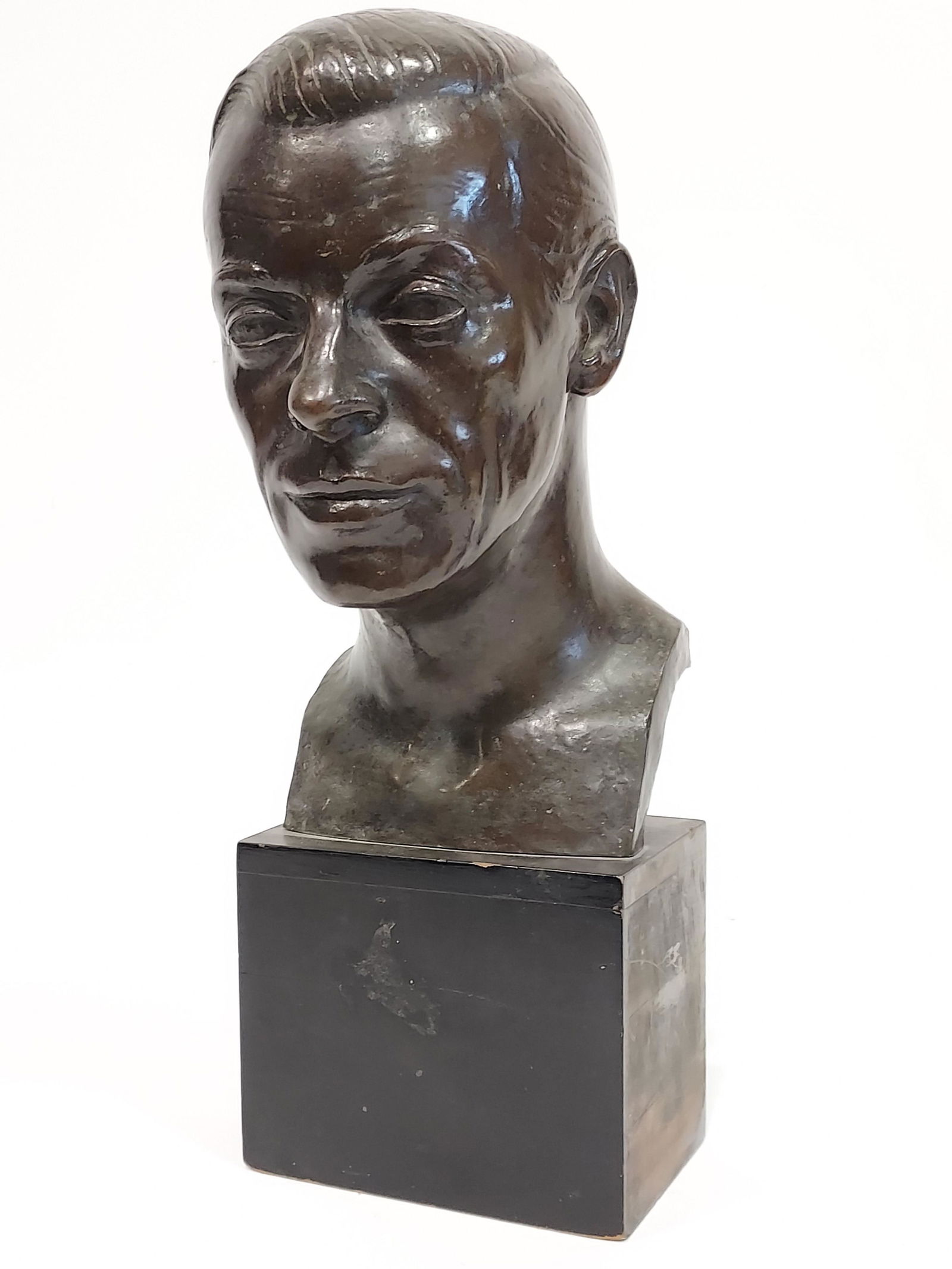 HARRY ROSIN BRONZE BUST OF A MAN, 1934 (1 of 13)