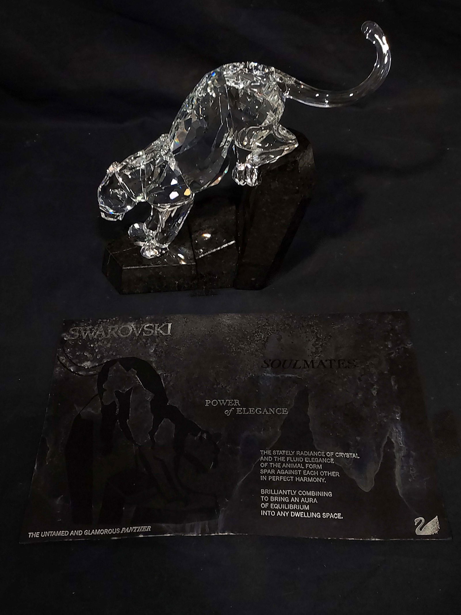 SWAROVSKI CRYSTALSOULMATES PANTHER FIGURE 874337 (1 of 10)