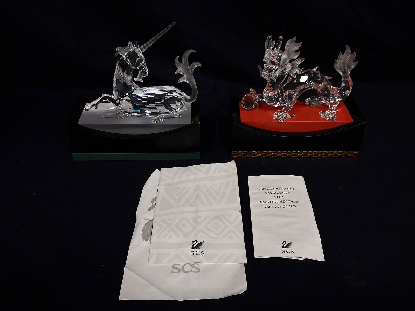SWAROVSKI CRYSTAL DRAGON AND UNICORN FIGURINES (1 of 16)