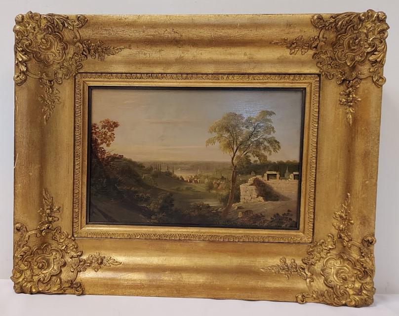 ANTIQUE 19TH C OIL ON PANEL PAINTING (1 of 20)