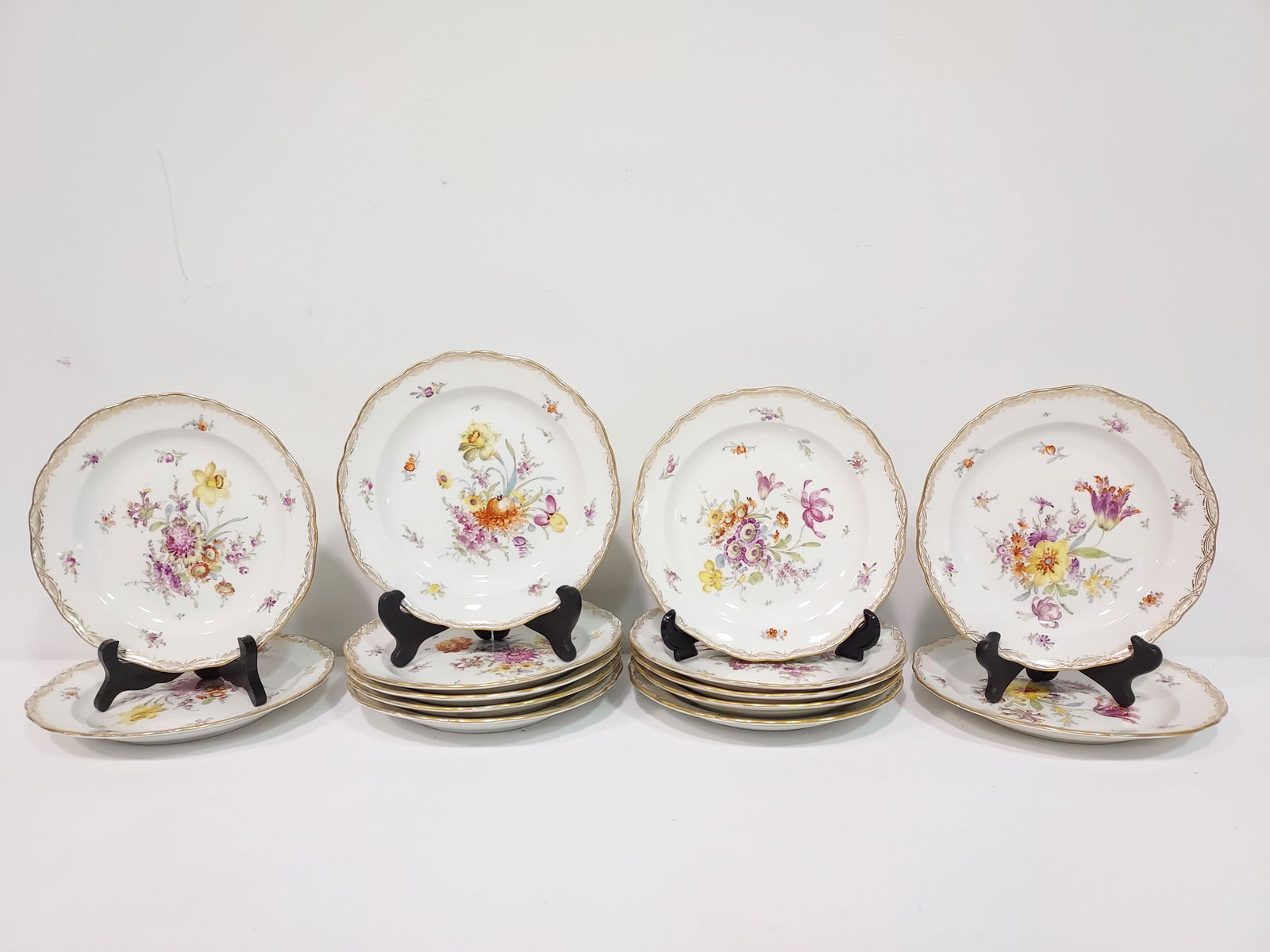 14 MEISSEN BOTANICAL SALAD OR DESSERT PLATES (1 of 11)