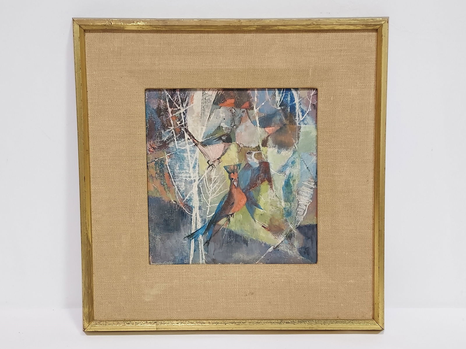 MID CENTURY ABSTRACT BRUTALIST PAINTING ON MASONIT (1 of 10)