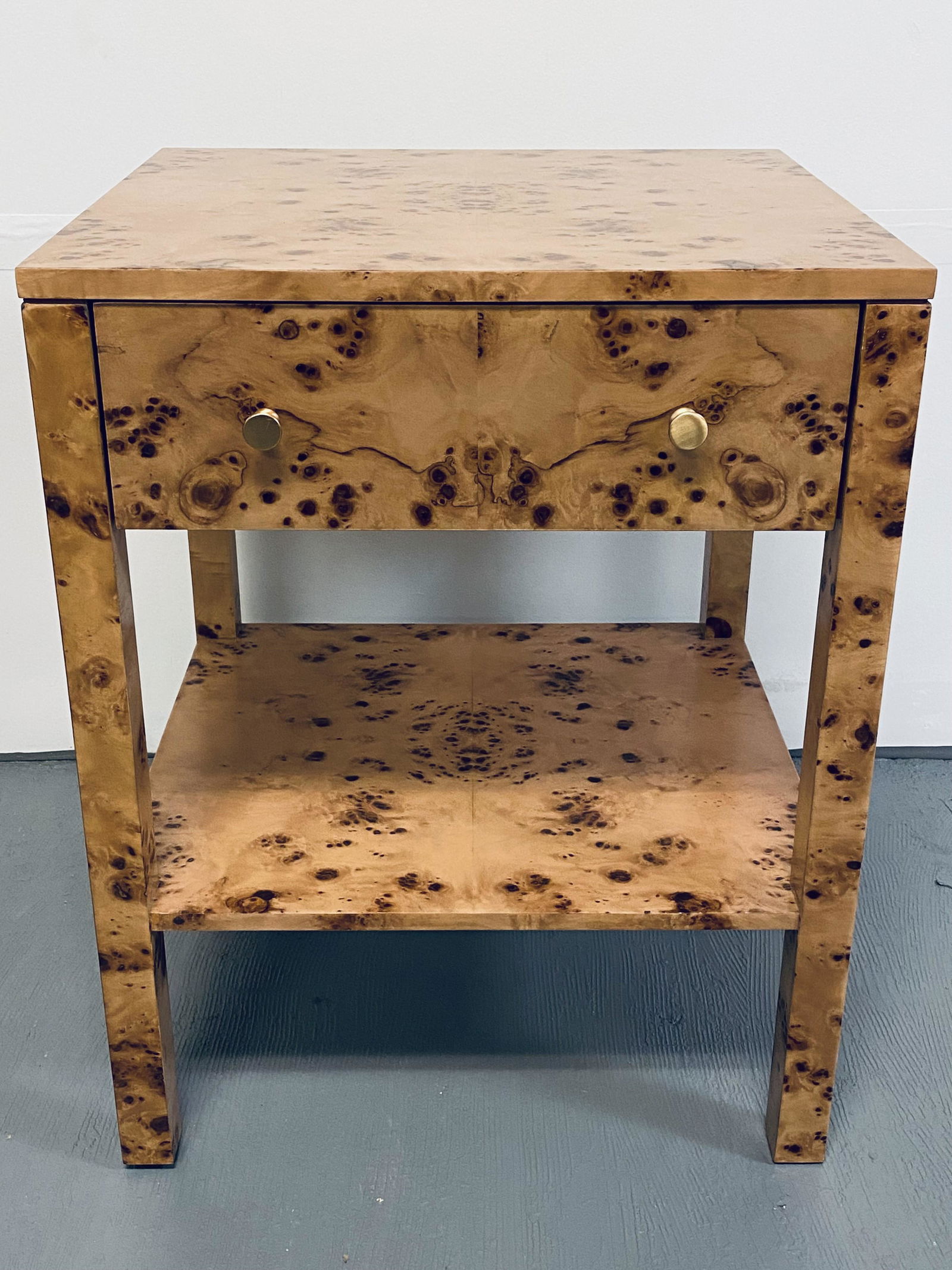 Z GALLERIE "BRYNN" BURLED NIGHT STAND SIDE TABLE (1 of 8)