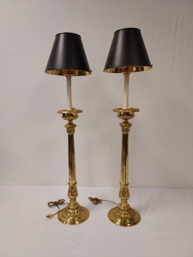 PAIR MONUMENTAL MAITLAND SMITH BRASS LAMPS (1 of 13)