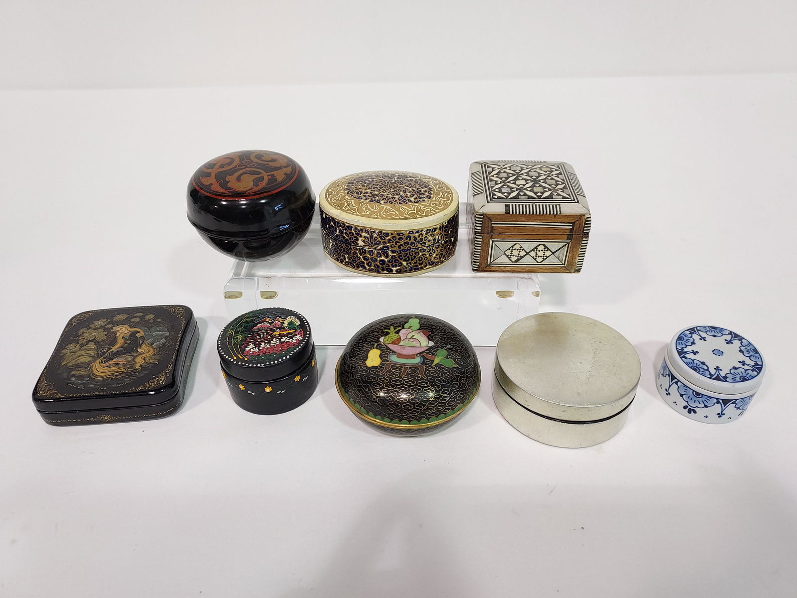 MINIATURE COLLECTIBLE BOXES CLOISONNE, RUSSIAN 8P (1 of 19)