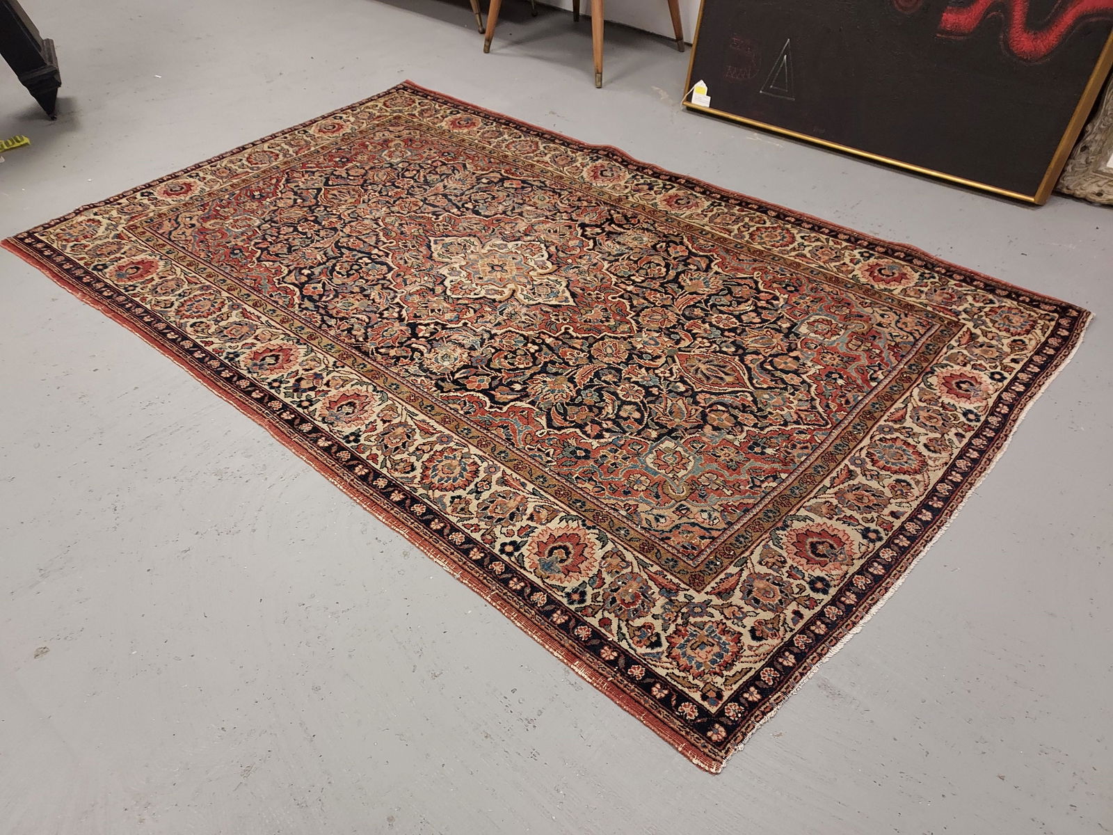 VINTAGE PERSIAN HAND KNOTTED WOOL RUG 4'4" X 7' (1 of 11)