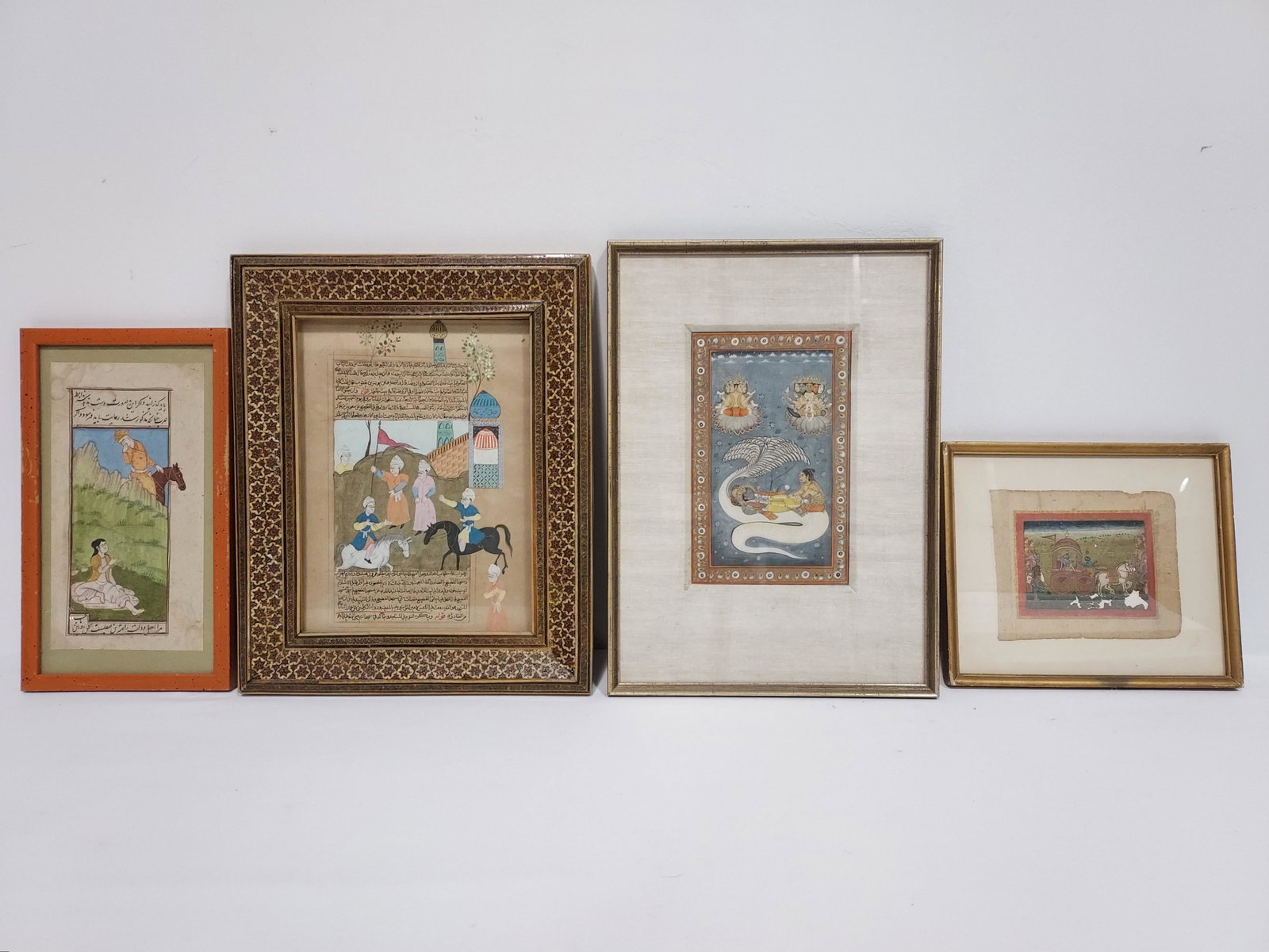FOUR VINTAGE PERSIAN FRAMED MINIATURE PAINTINGS (1 of 14)