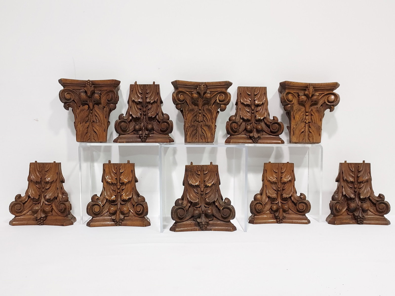 10 ARCHITECTURAL WOOD CARVINGS CORINTHIAN CAPITALS (1 of 11)