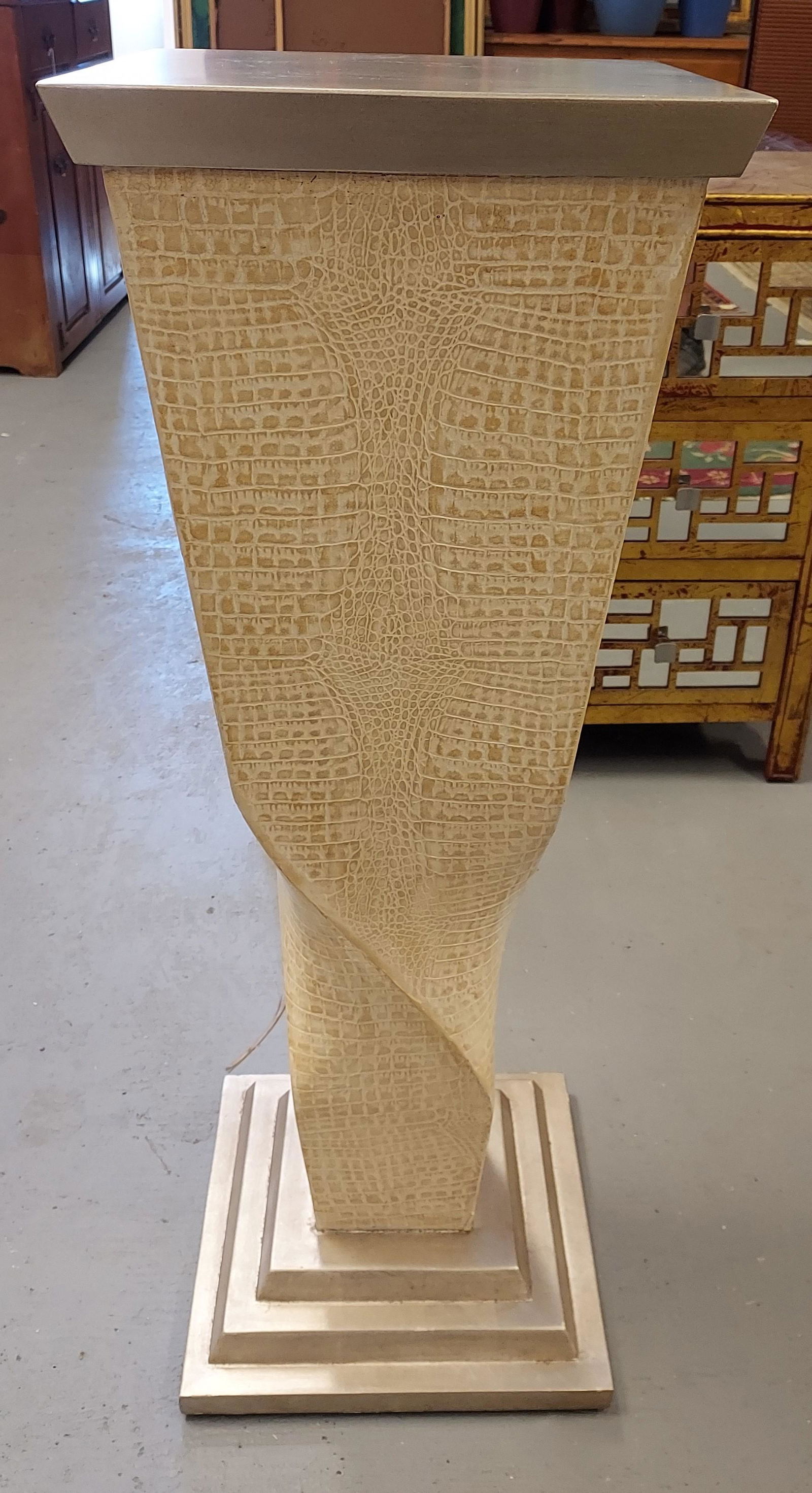 CONTEMPORARY FAUX SNAKE SKIN PEDESTAL (1 of 10)