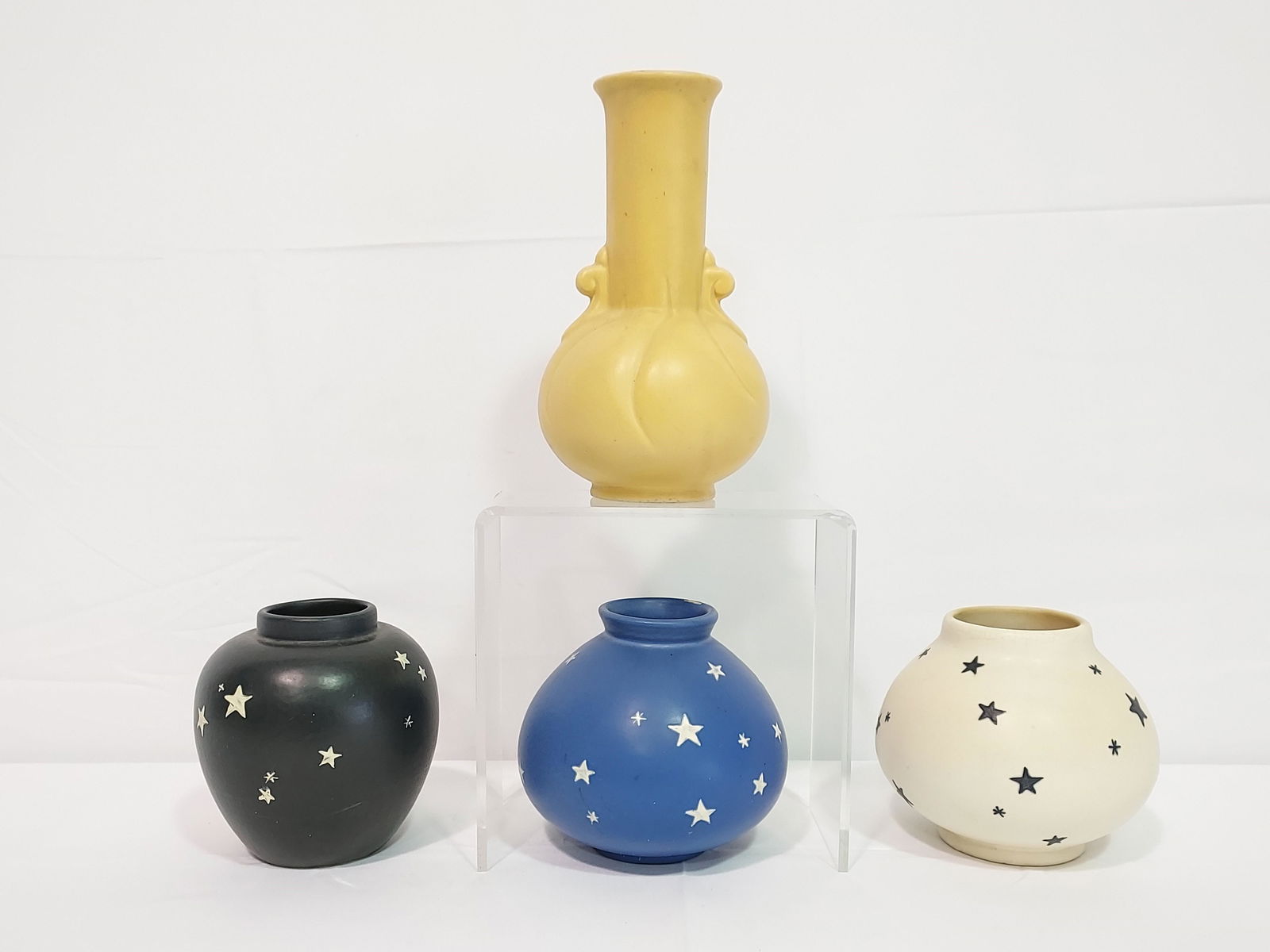 FOUR WELLER ART POTTERY VASES: STELLAR (1 of 14)