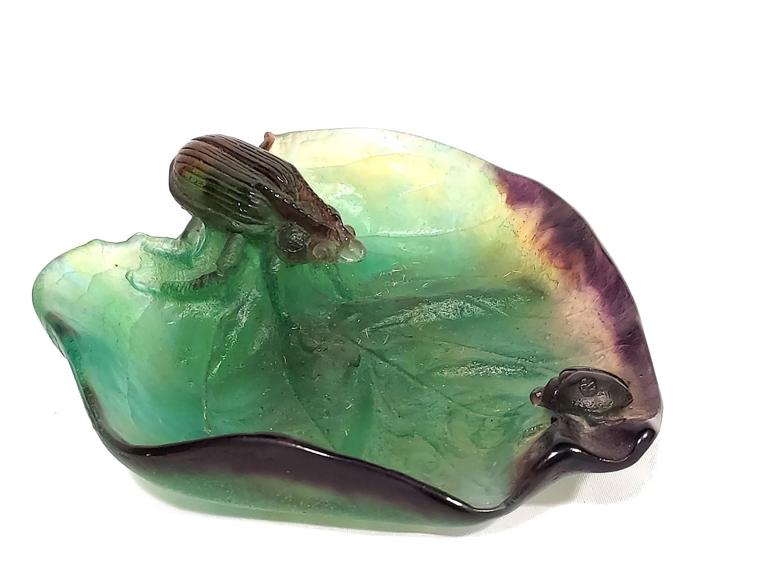 FRENCH DAUM PATE DE VERRE BEETLE & LADYBUG GLASS (1 of 8)