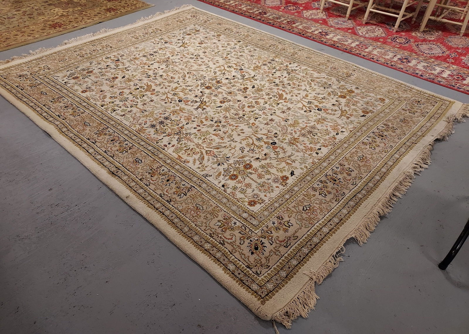 INDIAN HAND KNOTTED WOOL RUG - 8' X 10'4" (1 of 11)