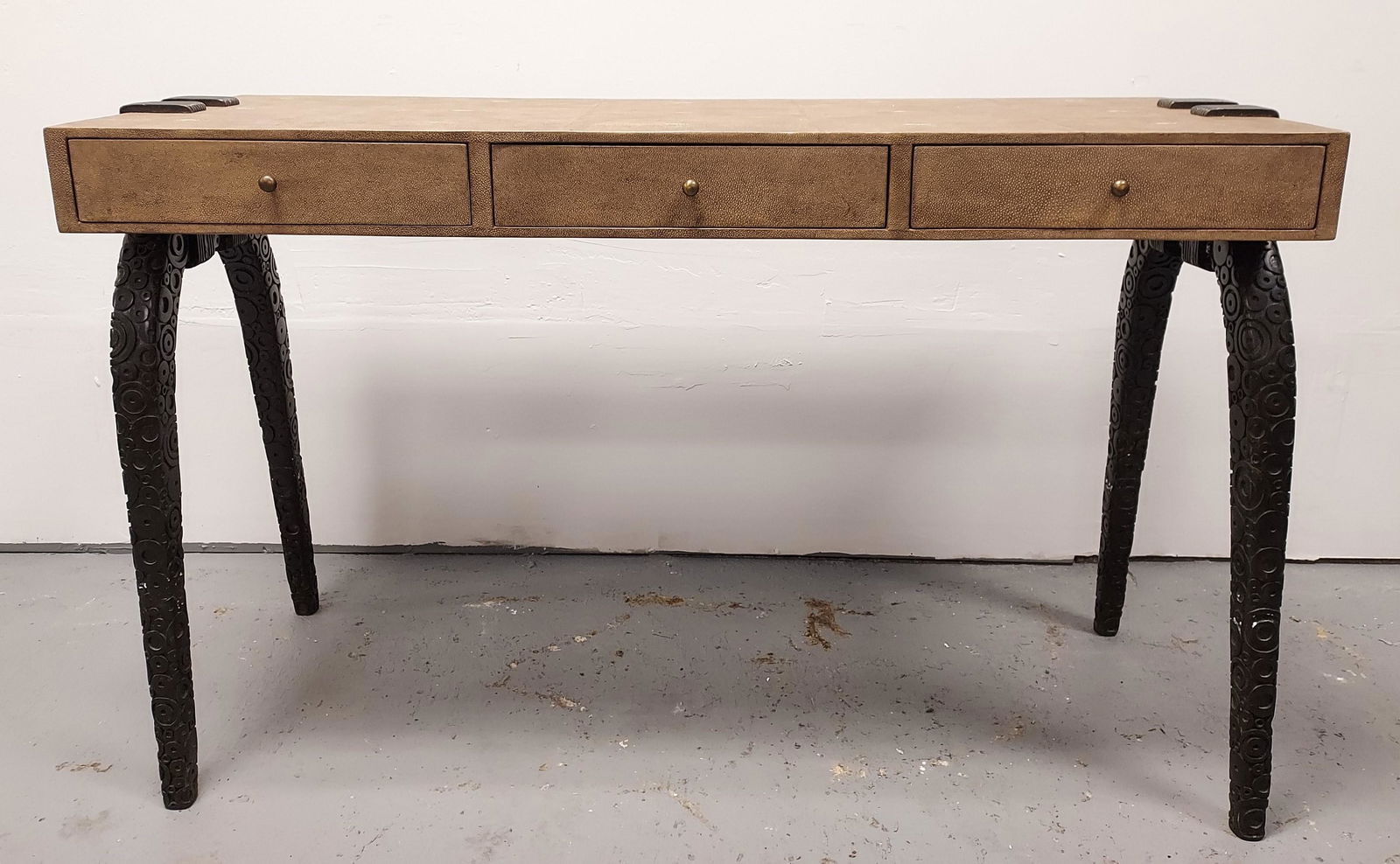 R & Y AUGOUSTI SHAGREEN & BRONZE CONSOLE OR DESK (1 of 20)