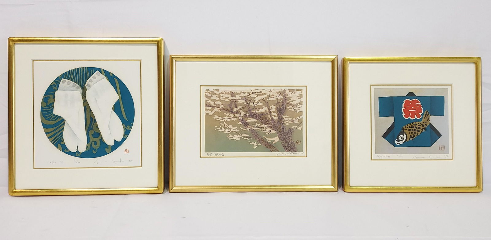 THREE JAPANESE WOODBLOCK PRINTS (1 of 12)