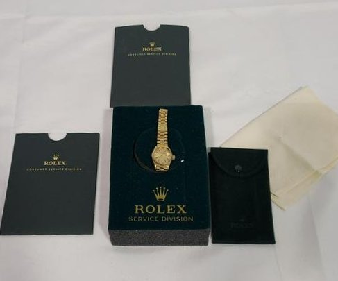 ROLEX LADIES 18KT DATEJUST WRIST WATCH (1 of 14)