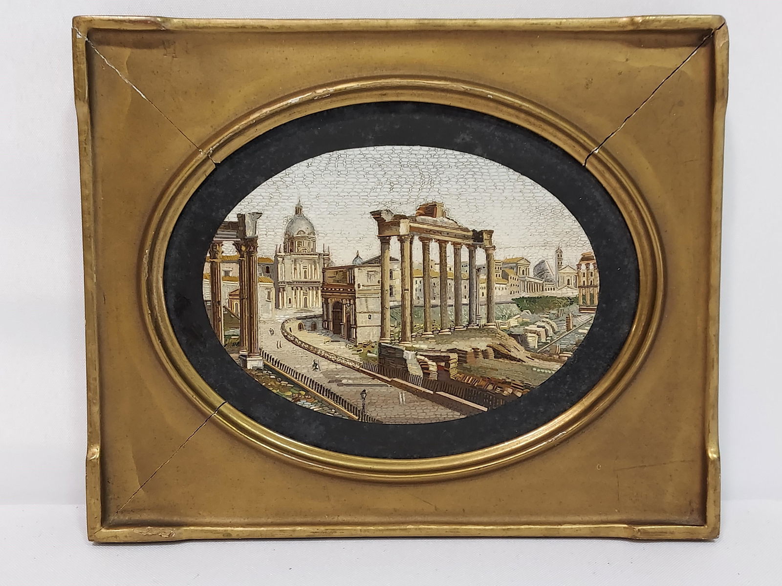 VINTAGE ITALIAN GRAND TOUR MICROMOSAIC ROMAN FORUM (1 of 6)