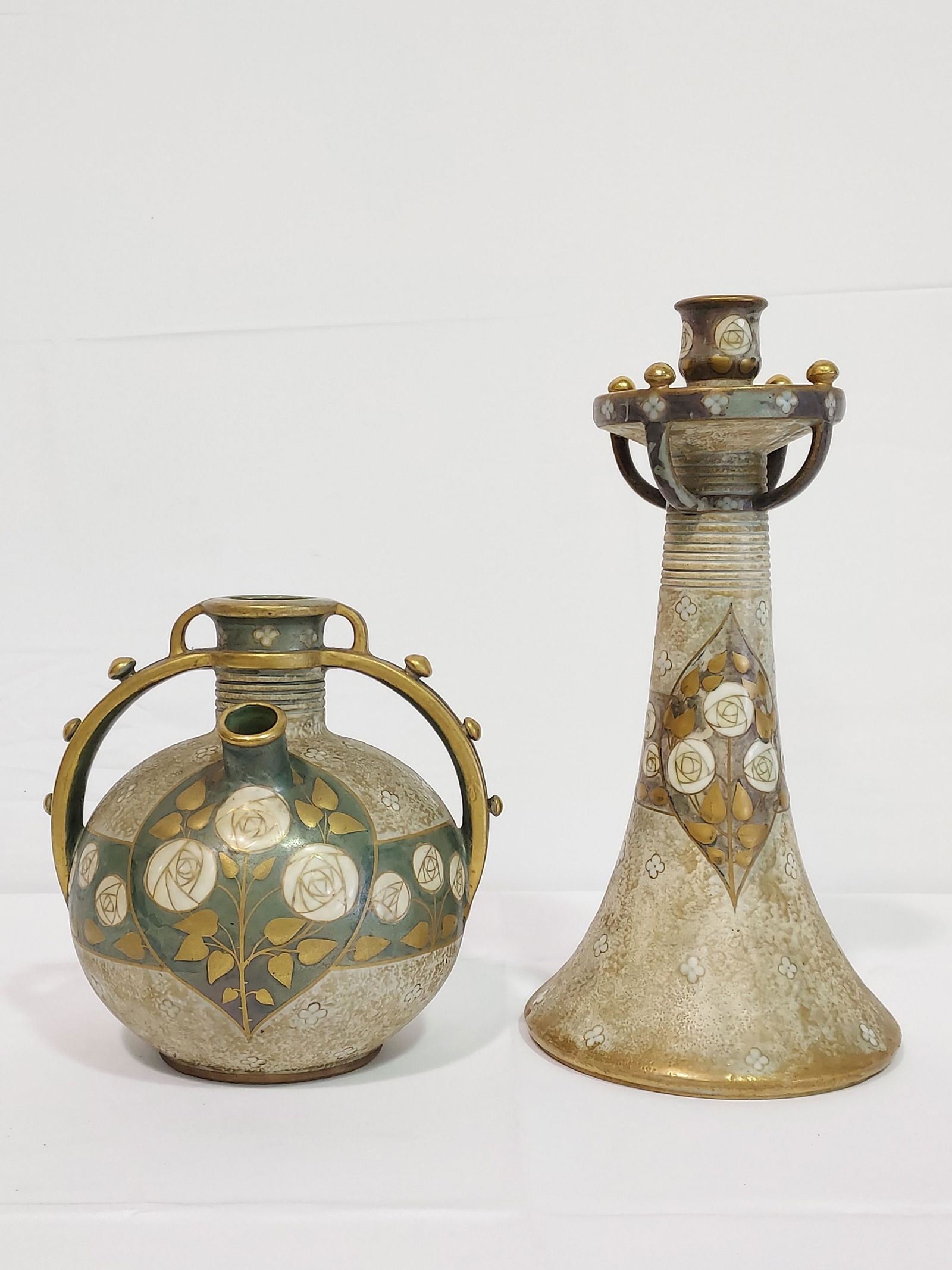 PAUL DACHSEL TURN TEPLITZ PORCELAIN VASE & CANDLE. (1 of 18)