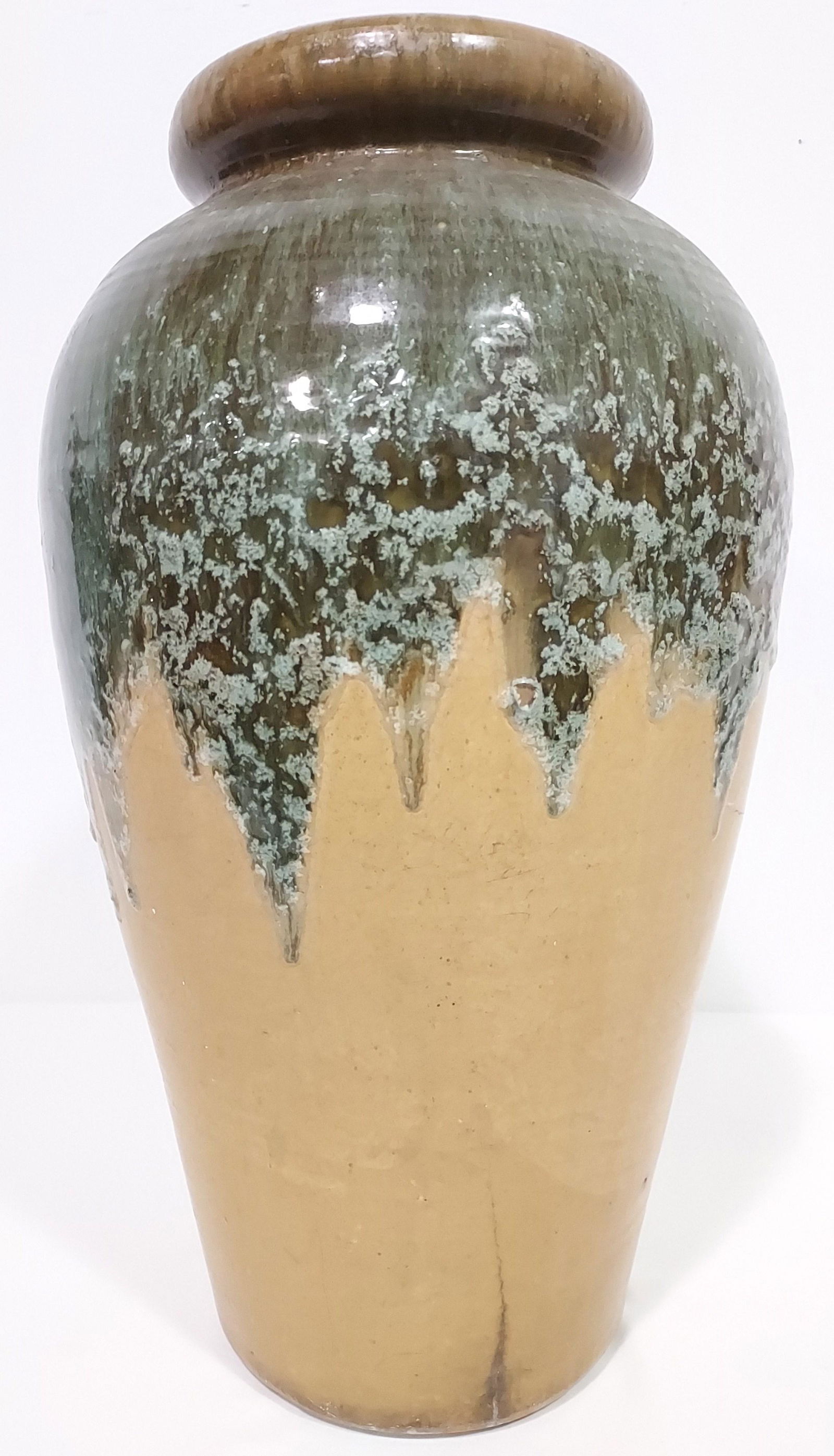 VINTAGE ITALIAN DRIP GLAZED POTTERY PLANTER POT (1 of 11)