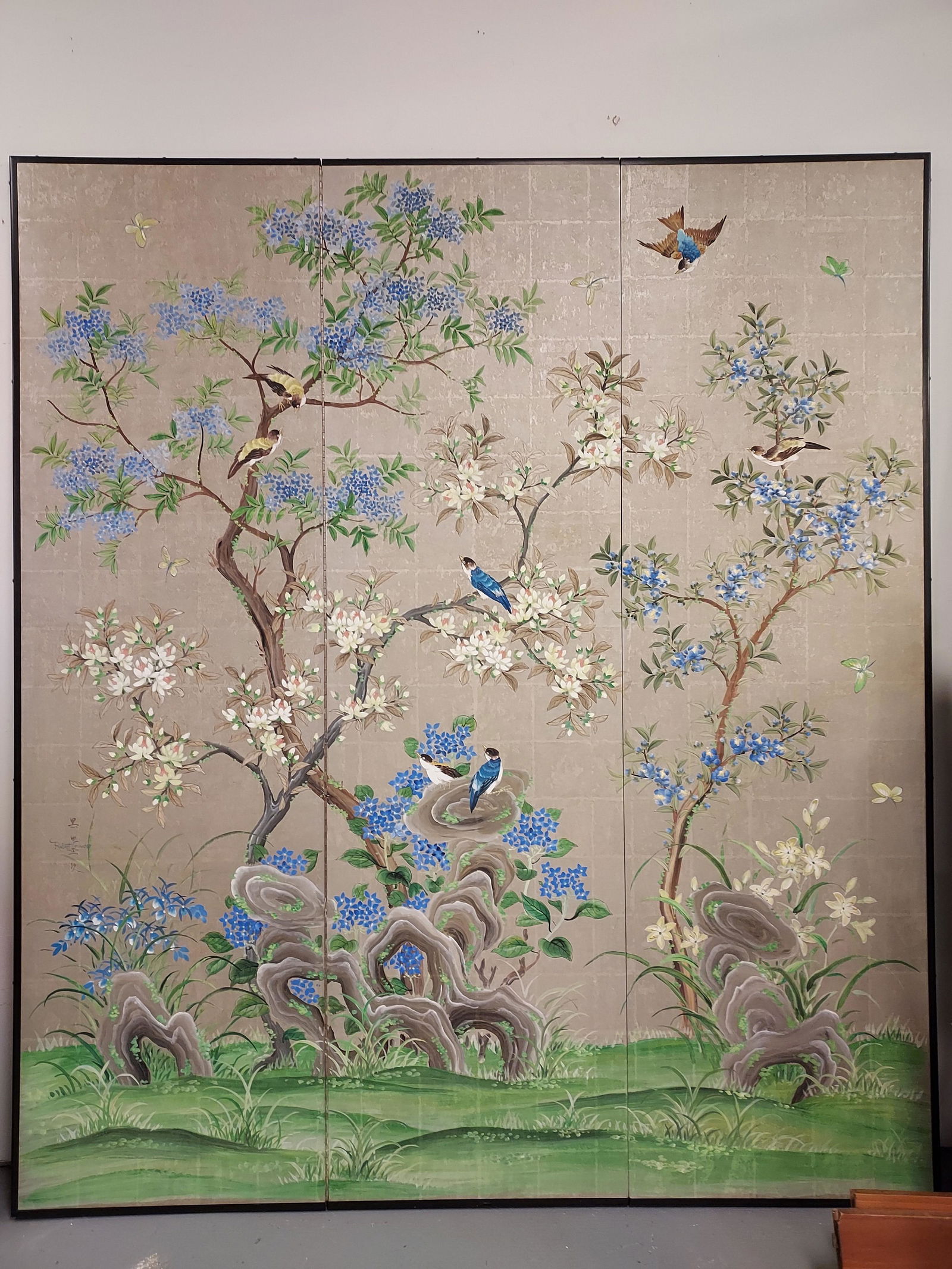 ROBERT CROWDER JAPANESE PAINTED BYOBU SCREEN (1 of 18)