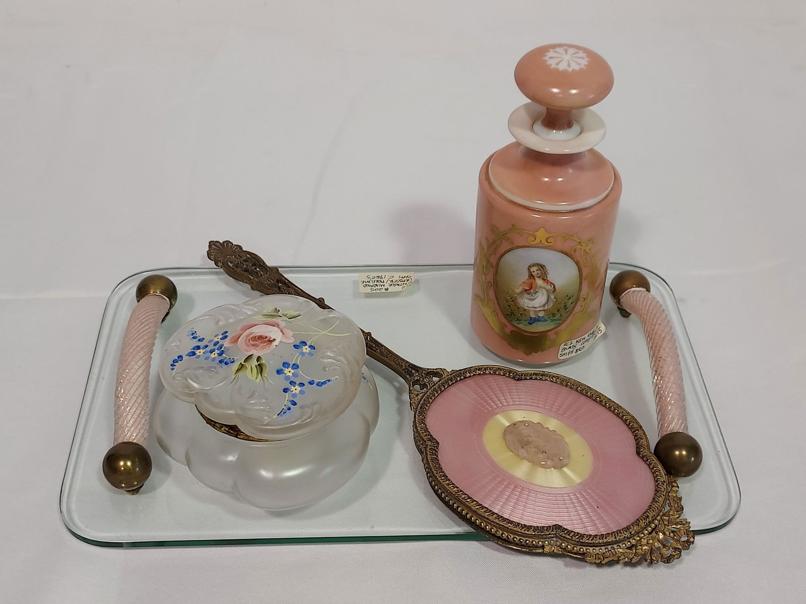 VINTAGE VANITY ITEMS: SCENT BOTTLE, ETC 4 PCS (1 of 20)