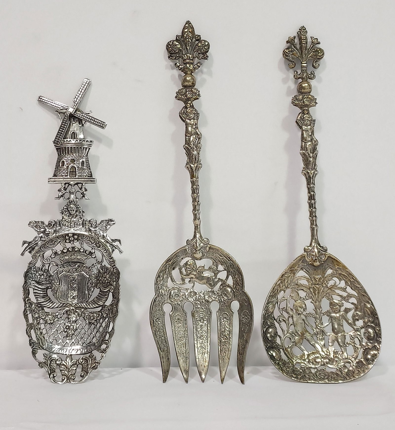 ITALIAN & DUTCH ORNAMENTAL 800 STERLING SILVER 3pc (1 of 16)