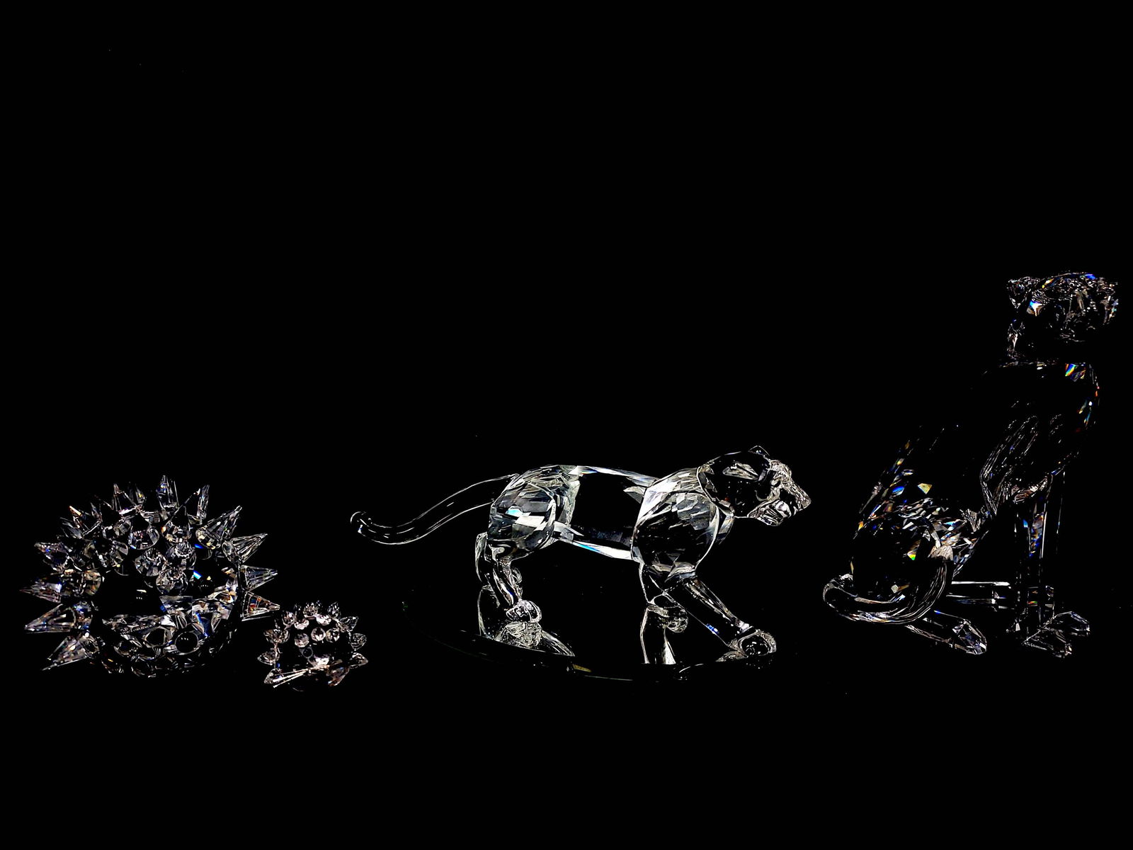 SWAROVSKI CRYSTAL PANTHER, CHEETAH, & 2 HEDGEHOGS (1 of 20)