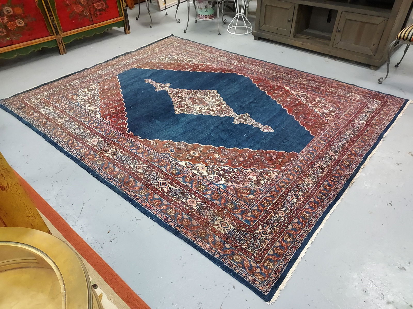 PERSIAN BIDJAR HAND KNOTTED RUG 7'10" X 9'9" (1 of 17)