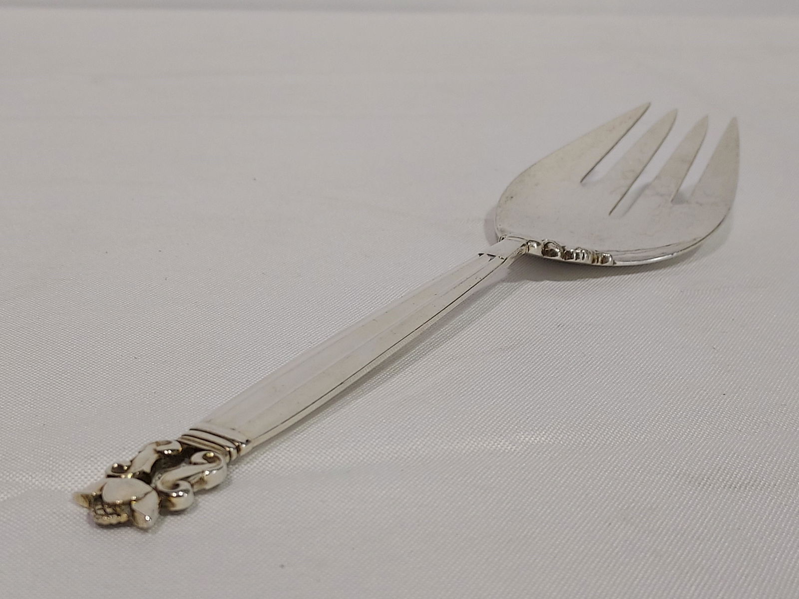 GEORG JENSEN LRG ACORN STERLING SILVER SALAD SET (1 of 13)