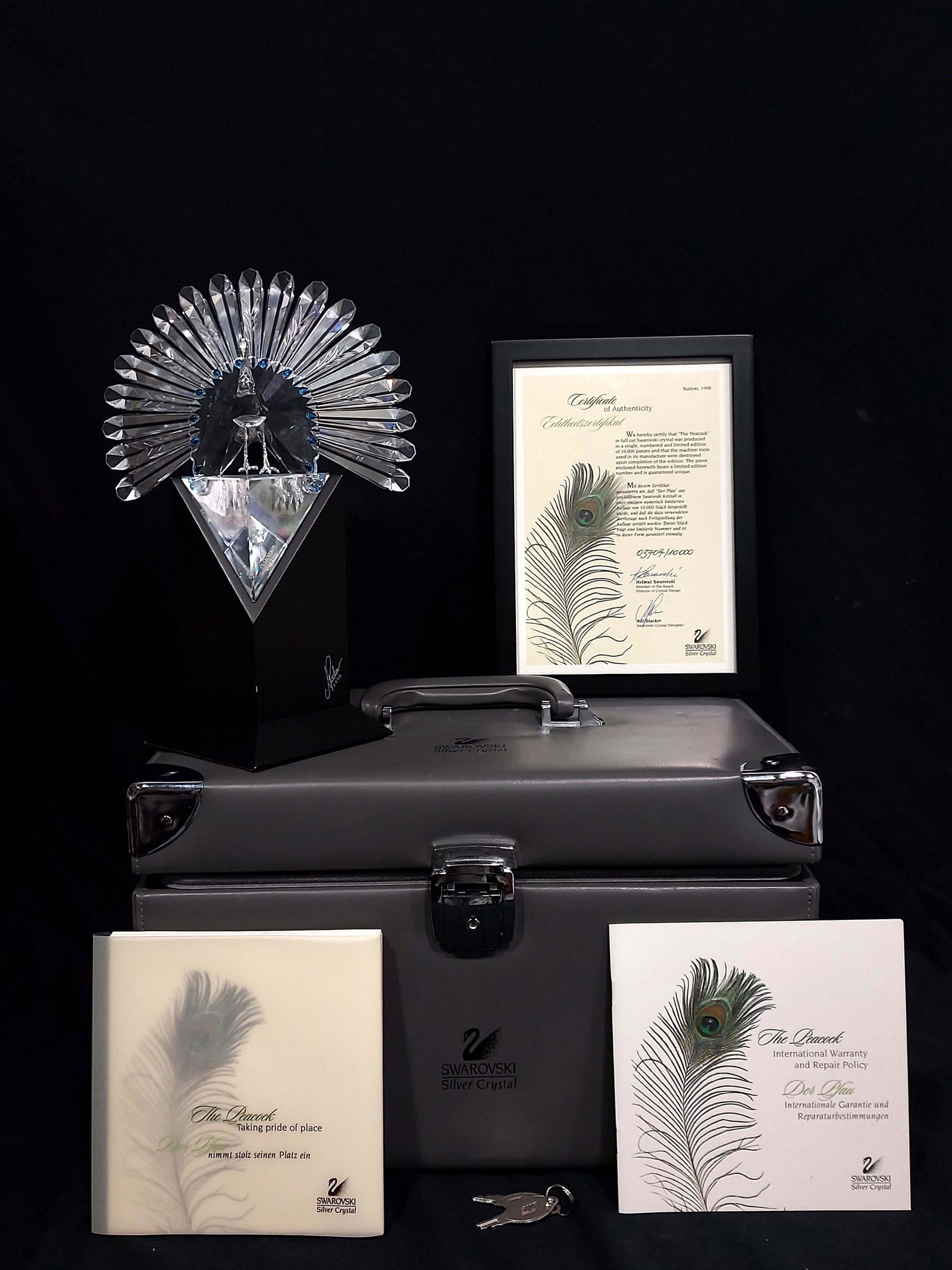 SWAROVSKI 1998 LTD ED CRYSTAL FIGURINE THE PEACOCK (1 of 15)