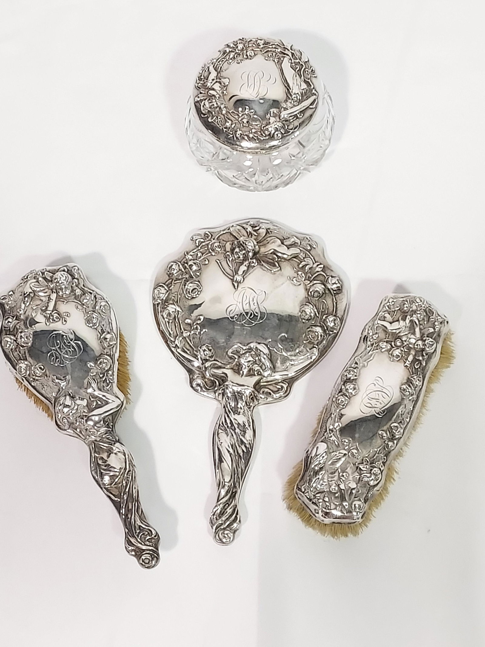 ART NOUVEAU STERLING SILVER VANITY SET 4 PCS (1 of 20)