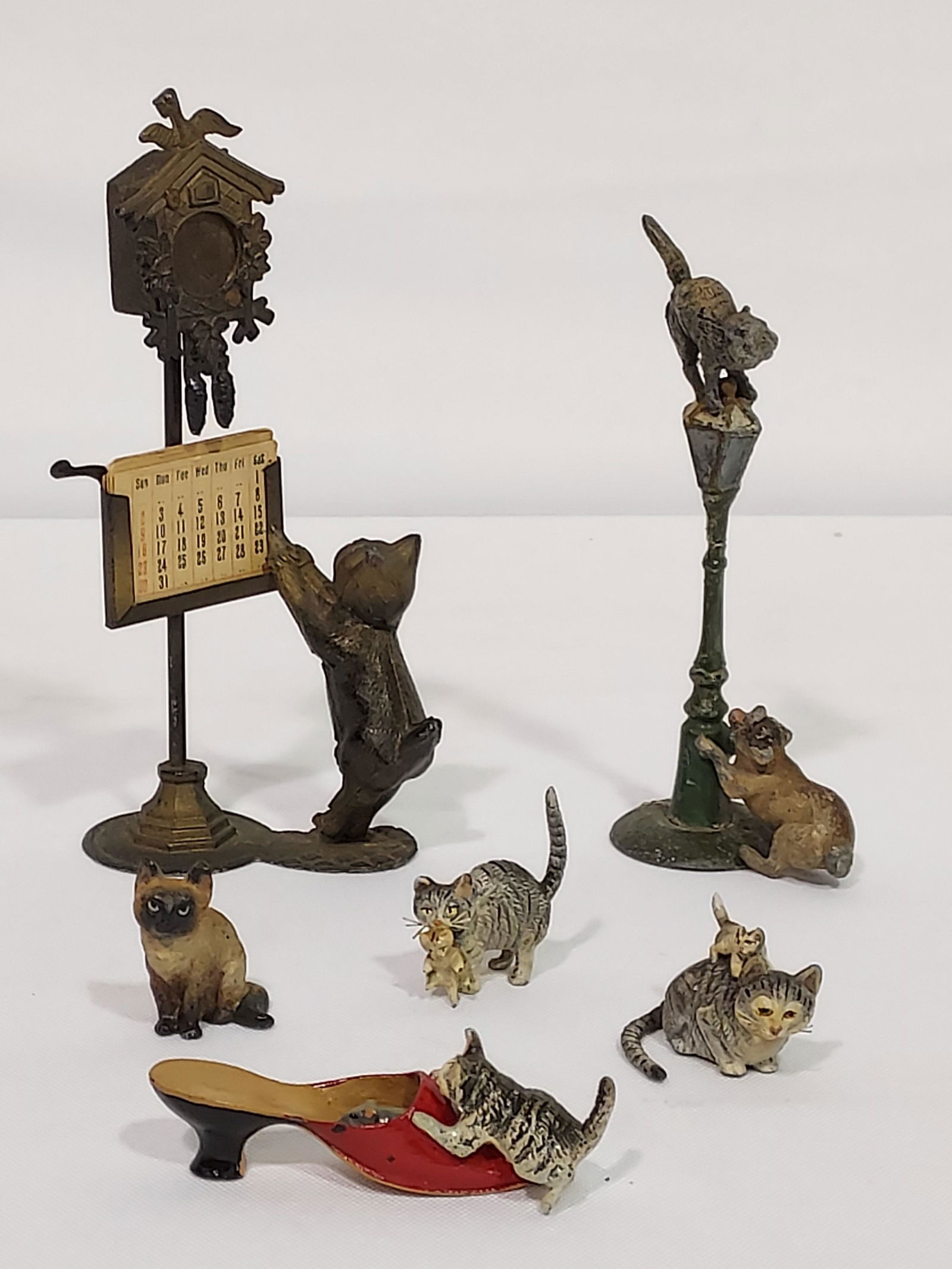 AUSTRIAN COLD PAINTED BRONZE CATS, ETC. 6 PCS (1 of 12)