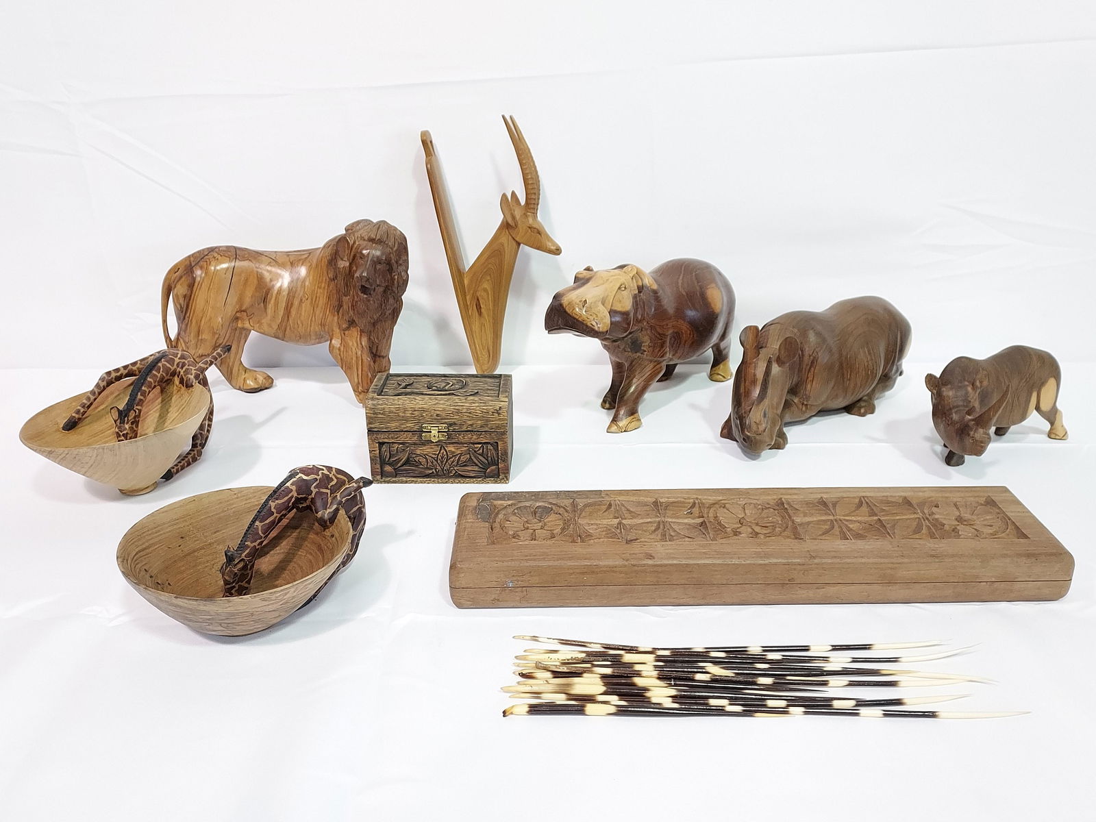 COLLECTION AFRICAN CARVED WOOD ANIMALS, ETC. (1 of 15)