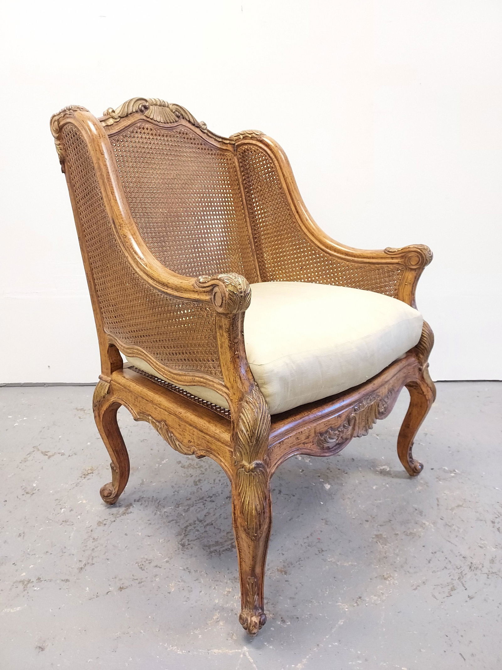 LOUIS XV ROCOCO STYLE DOUBLE CANED ARMCHAIR (1 of 15)