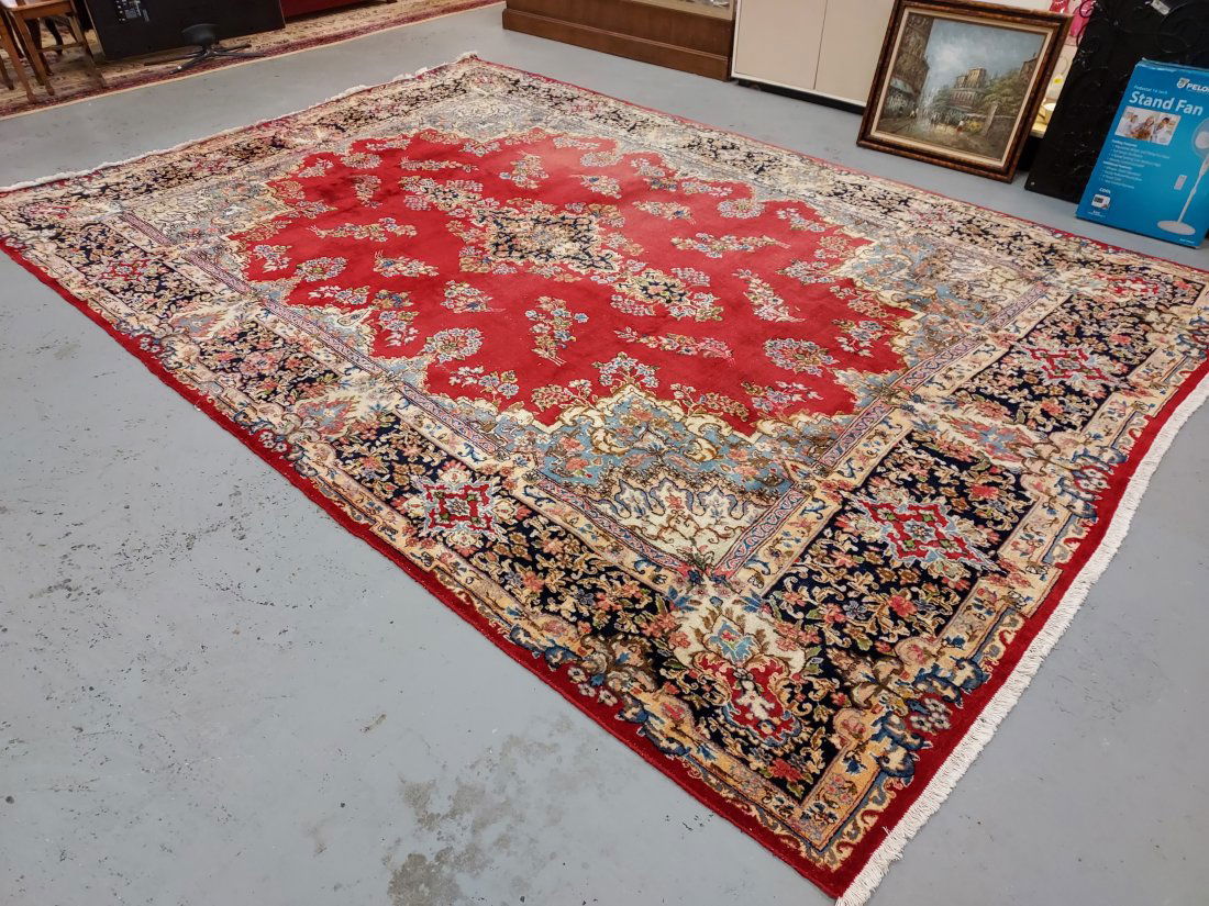 VINTAGE PERSIAN HAND KNOTTED WOOL RUG 10' X 14' (1 of 19)