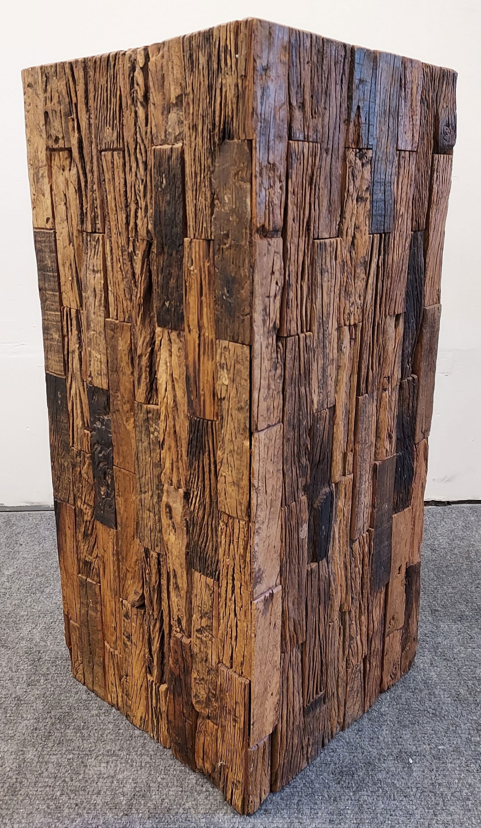 CONTEMPORARY RECLAIMED DRIFTWOOD PEDESTAL STAND (1 of 11)
