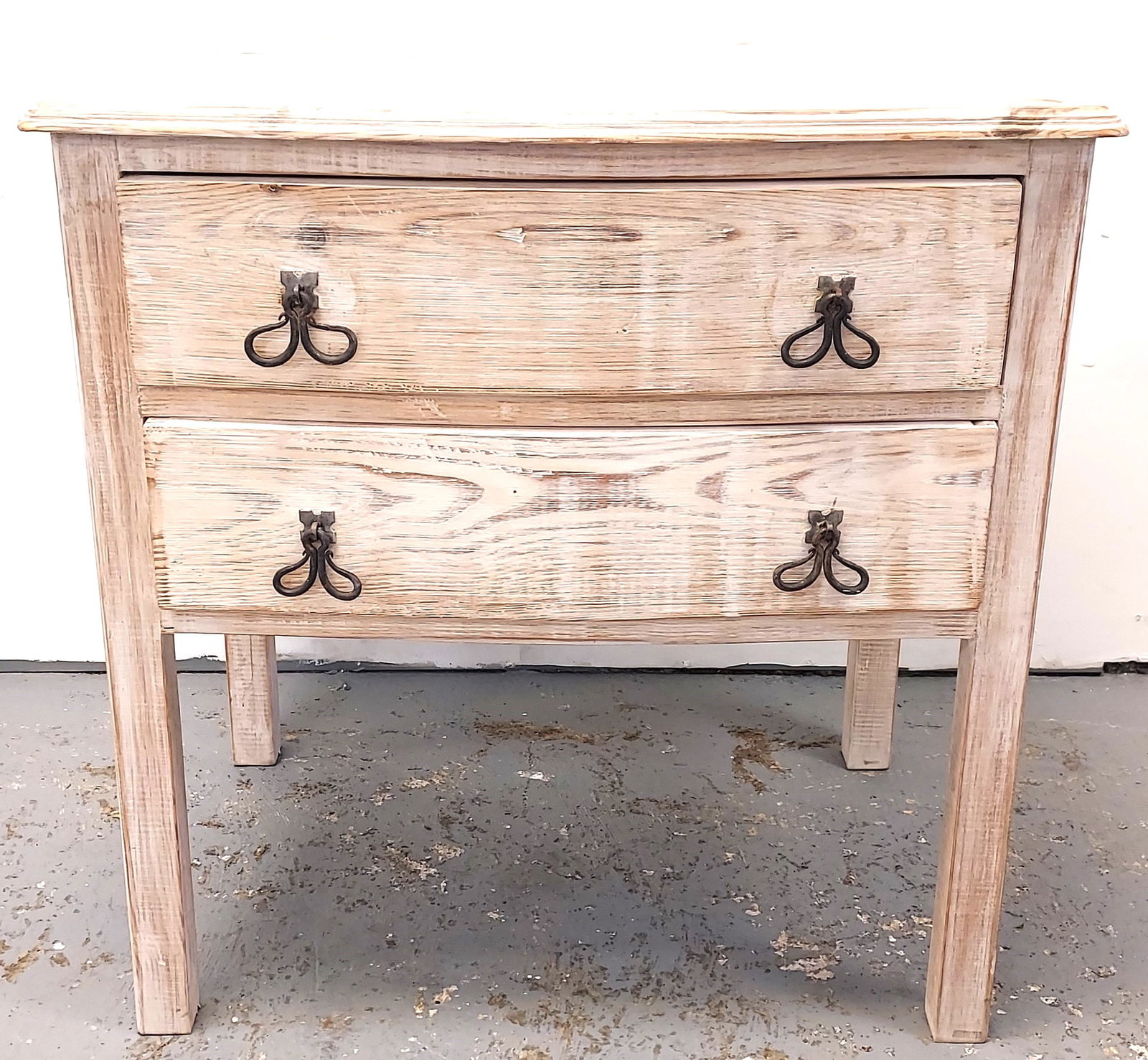 CONTEMPORARY WHITEWASHED PINE CONSOLE SIDE TABLE (1 of 11)