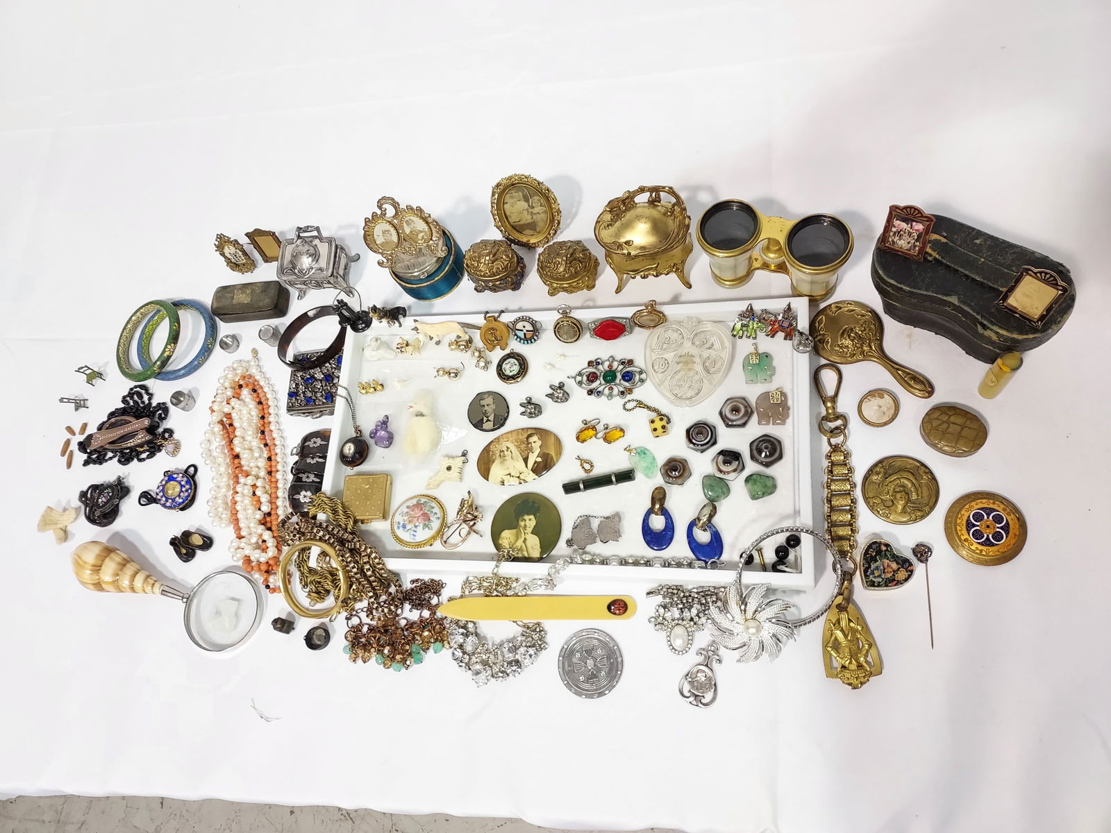 VINTAGE COSTUME JEWELRY ART NOUVEAU CLOISONNE + (1 of 18)