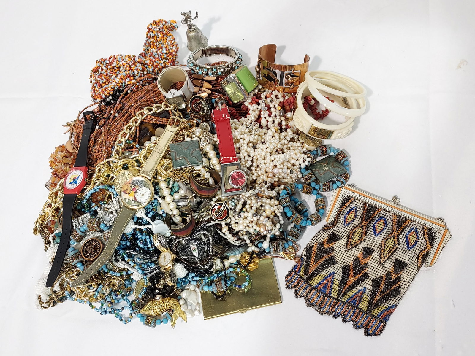 COSTUME JEWELRY WATCHES, MESH PURSE COPPER + MORE (1 of 17)