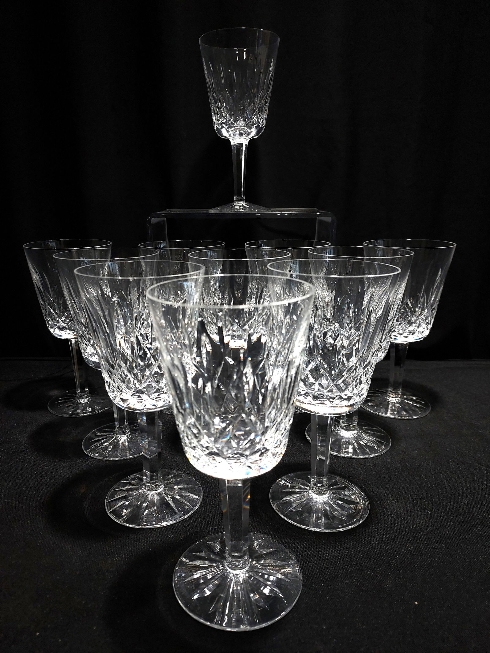 ELEVEN WATERFORD "LISMORE" CRYSTAL WATER GOBLETS (1 of 6)
