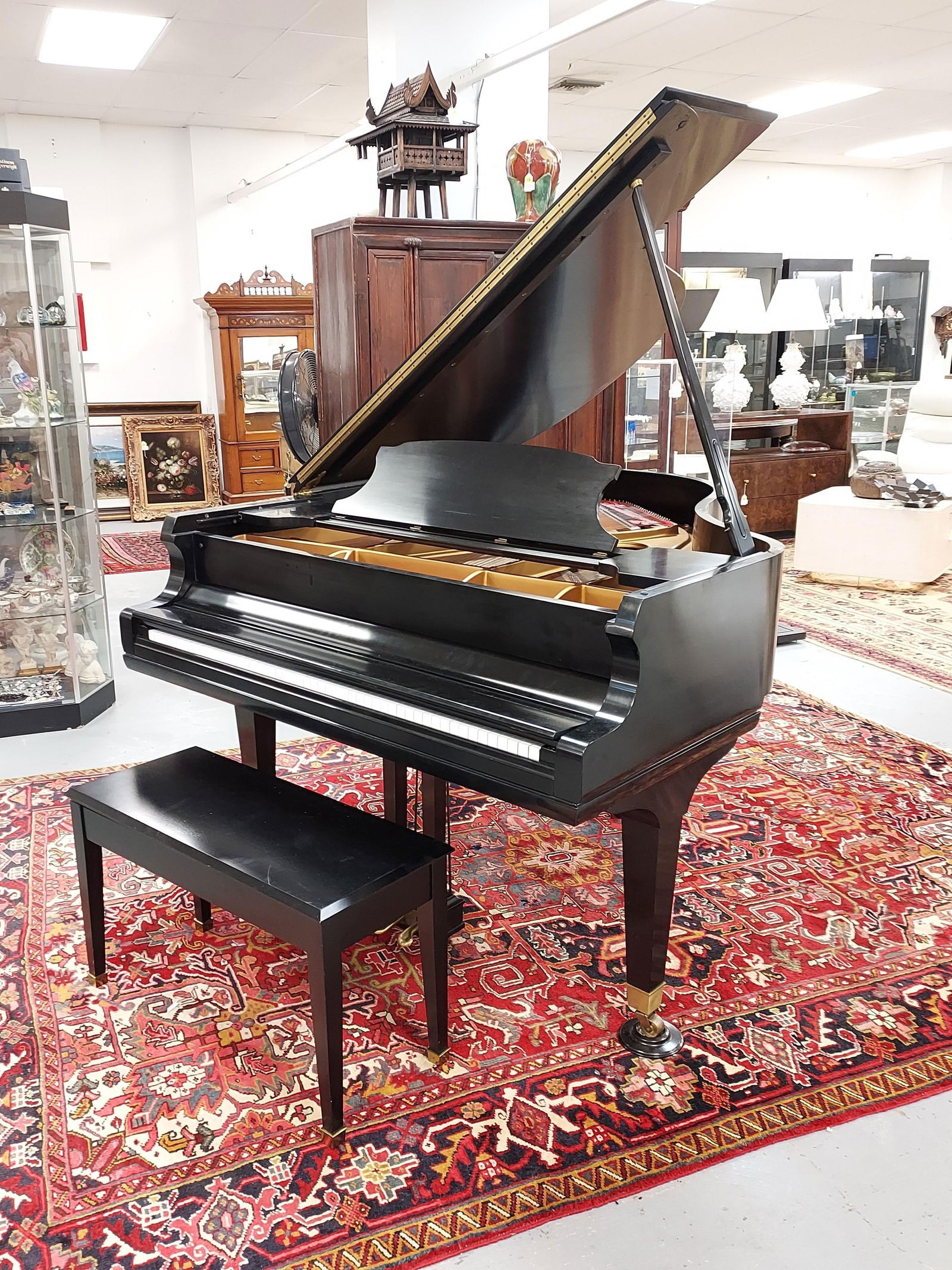 MASON & HAMLIN BLACK BABY GRAND PIANO & BENCH (1 of 20)