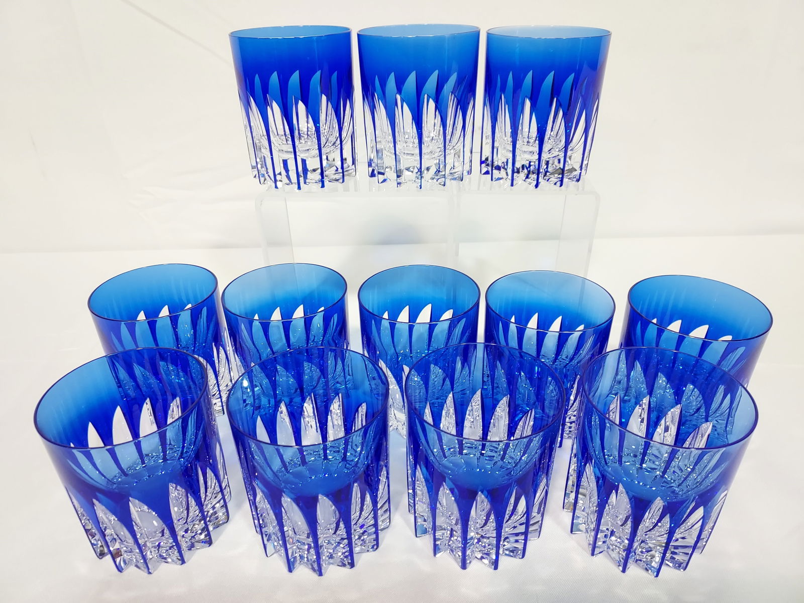 JAPANESE EDO KIRIKO CYRSTAL ROCKS GLASSES 12PC (1 of 8)