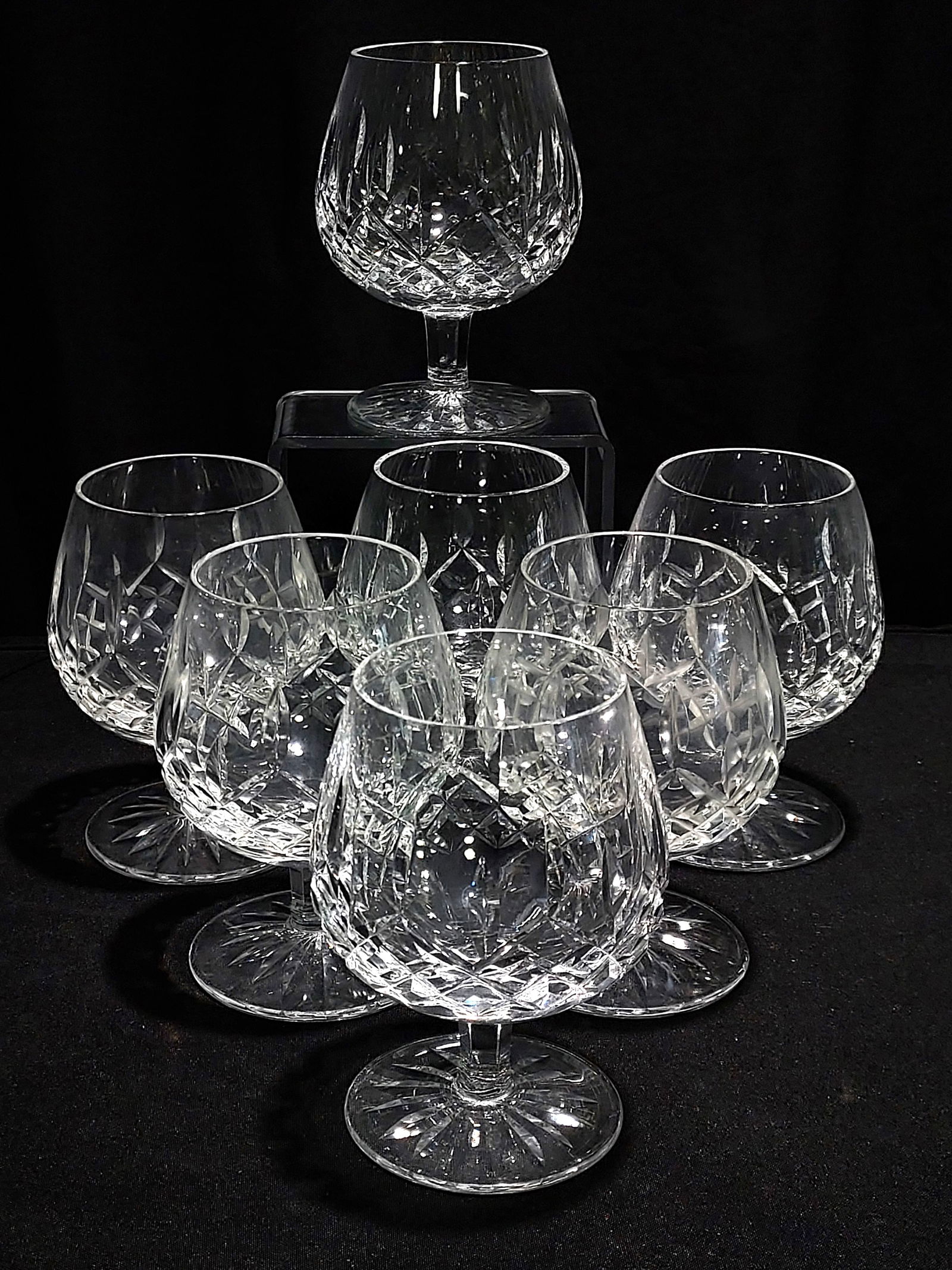 SEVEN WATERFORD "LISMORE" CRYSTAL BRANDY GLASSES (1 of 5)