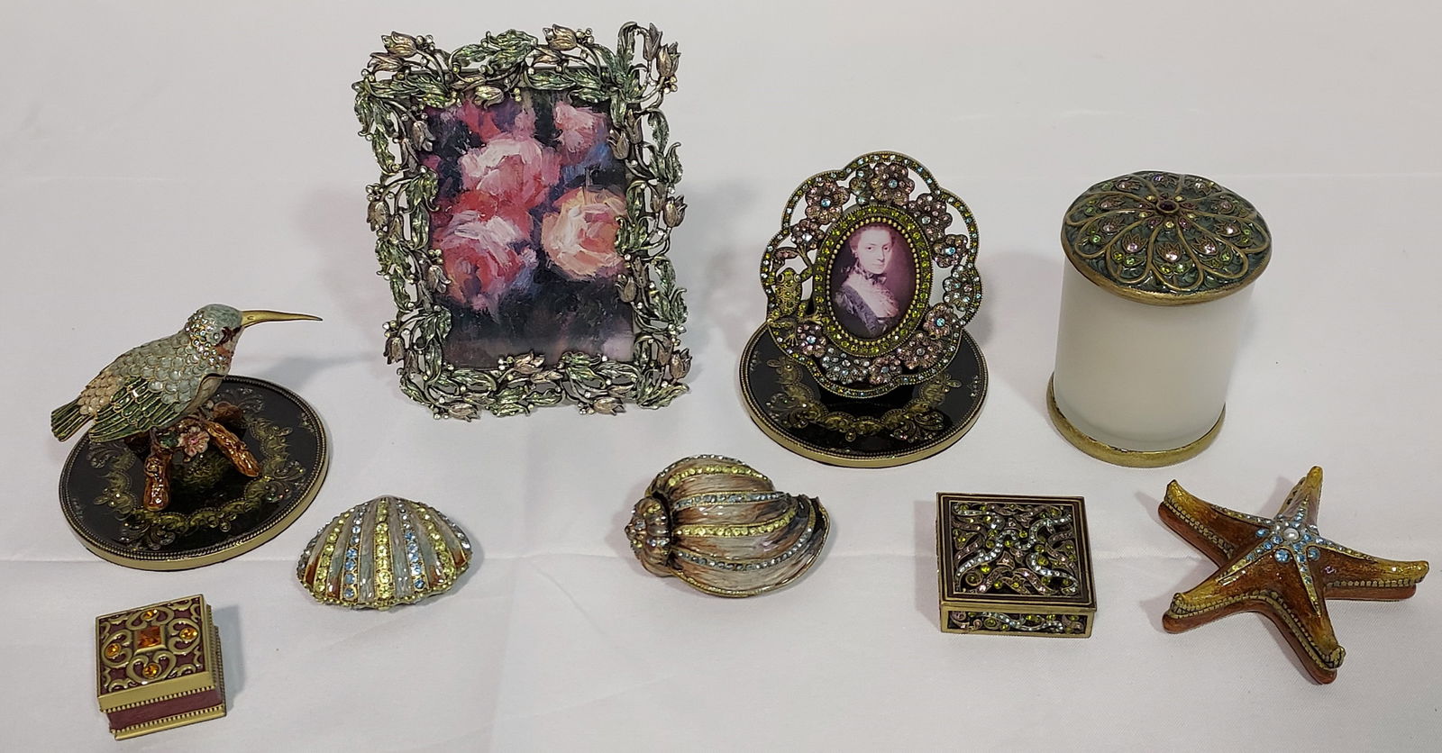 ASSORTED ENAMELED & JEWELED DECORATIVES 11 PCS (1 of 20)