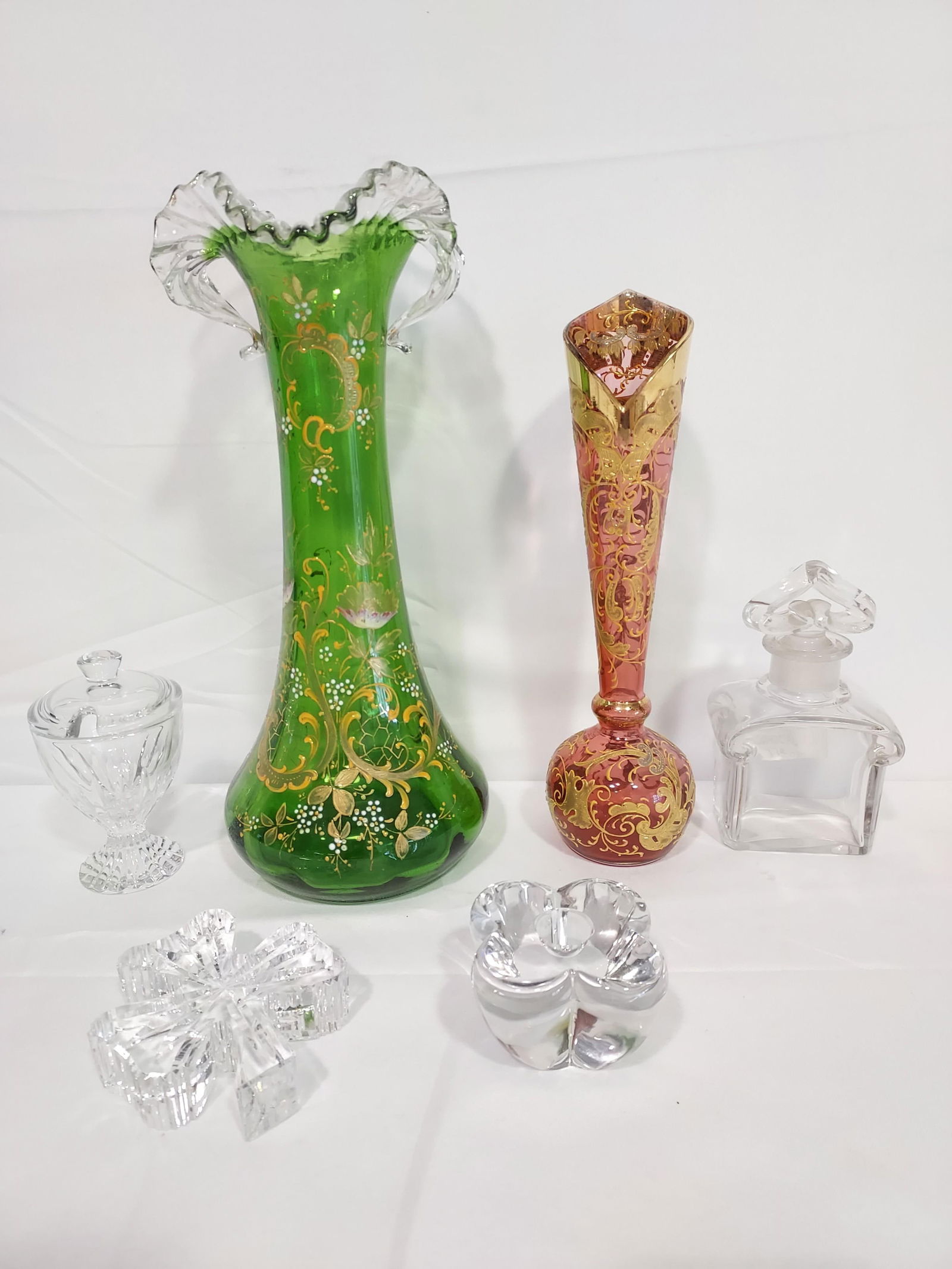 COLLECTIBLE GLASS & CRYSTAL: BOHEMIAN, BACCARAT 6p (1 of 20)