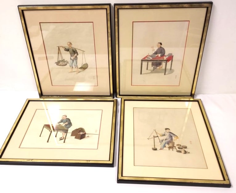 FOUR VINTAGE CHINESE OCCUPATIONAL WATERCOLORS (1 of 19)