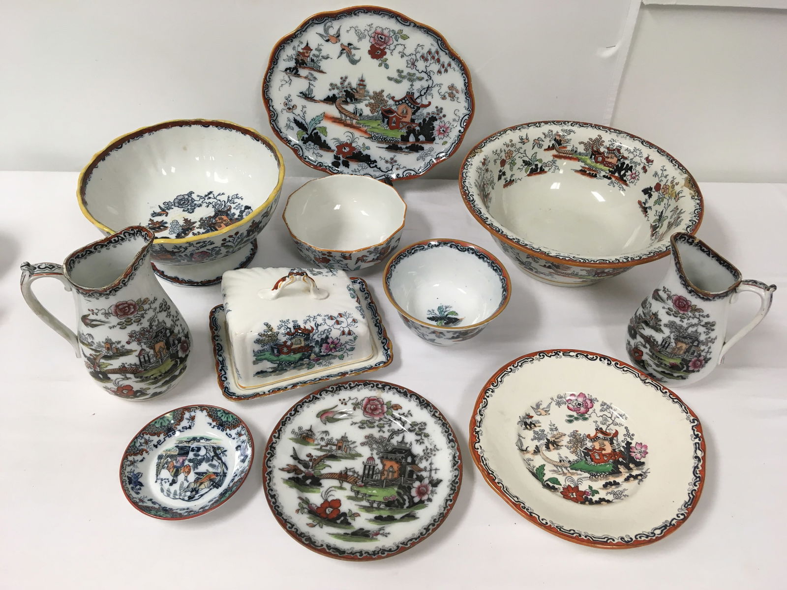 ANTIQUE MASONS ENGLISH IRONSTONE PAGODA DINNERWARE (1 of 20)