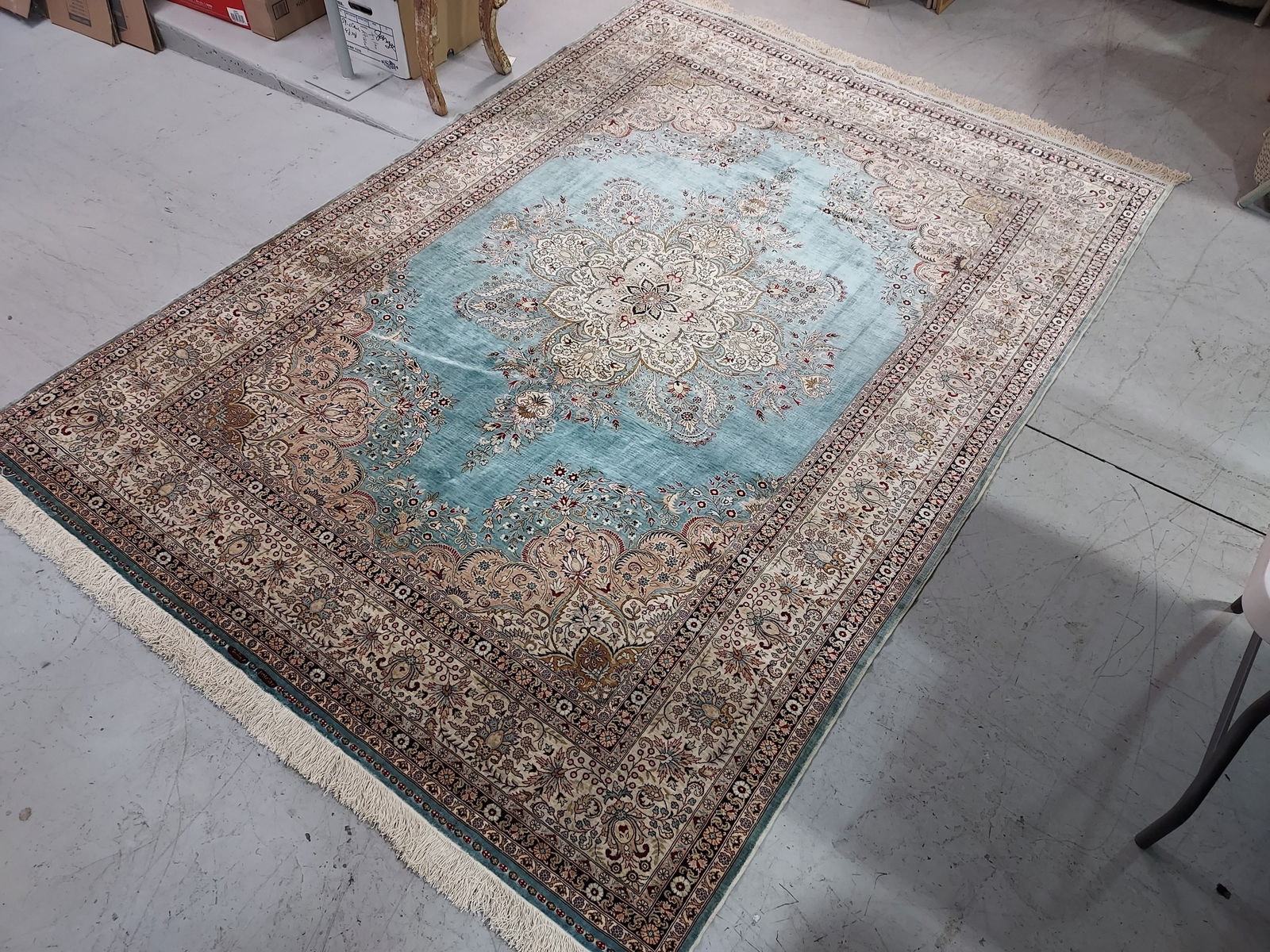 TURKISH HEREKE SIGNED SILK ON SILK RUG 7' X 9' (1 of 20)