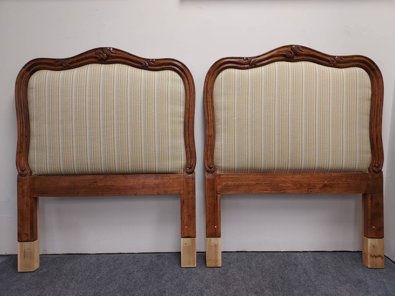 Pair Louis Xv Style Walnut Twin Sized Headboards Auction