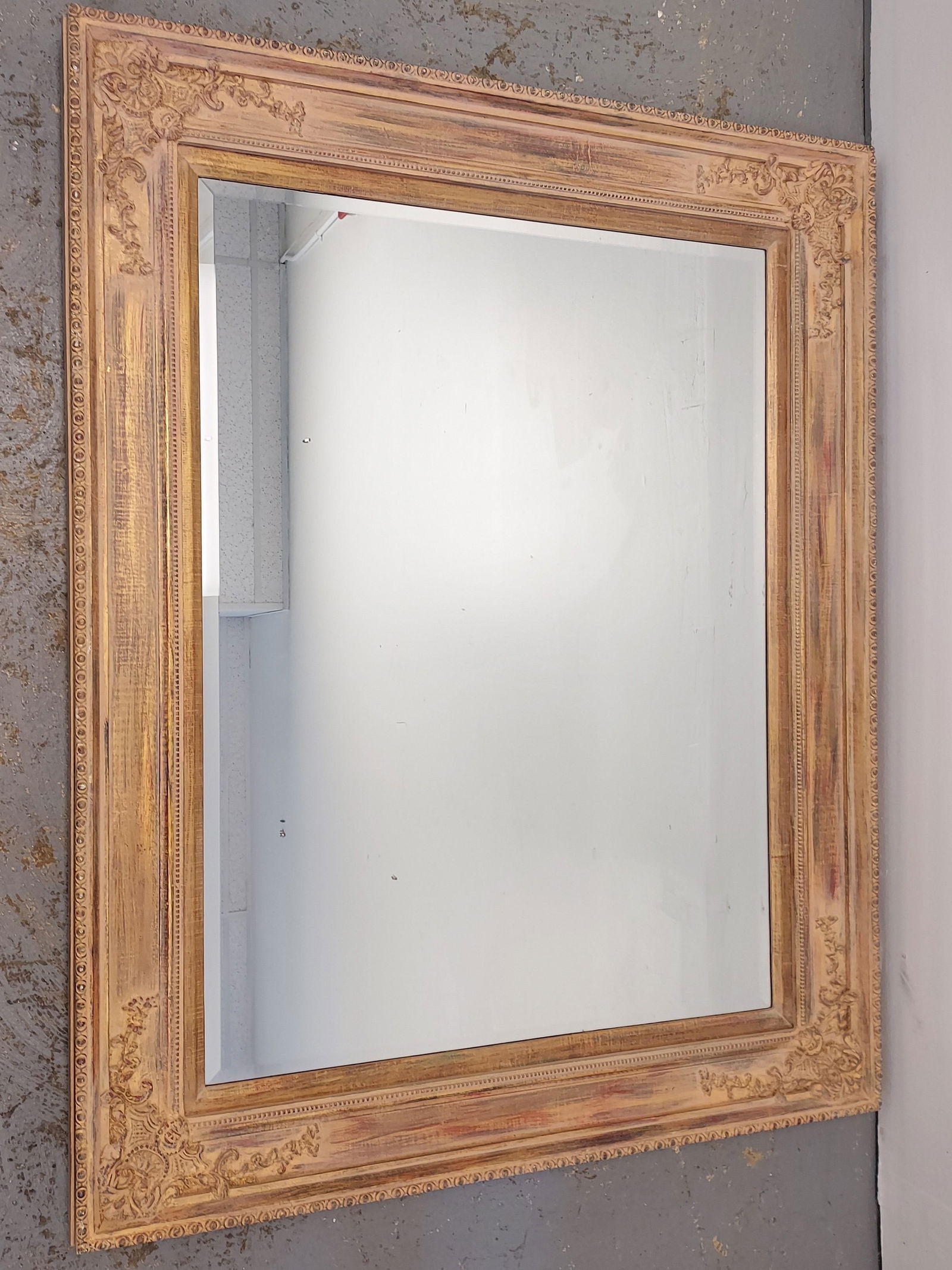 CONTEMPORARY ANTIQUED FINISH WALL MIRROR (1 of 6)